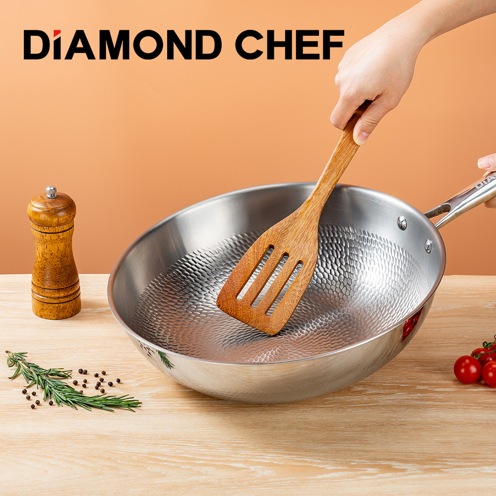 純鈦垂紋不鏽鋼深炒鍋32cm (含可立蓋/IH爐可用)