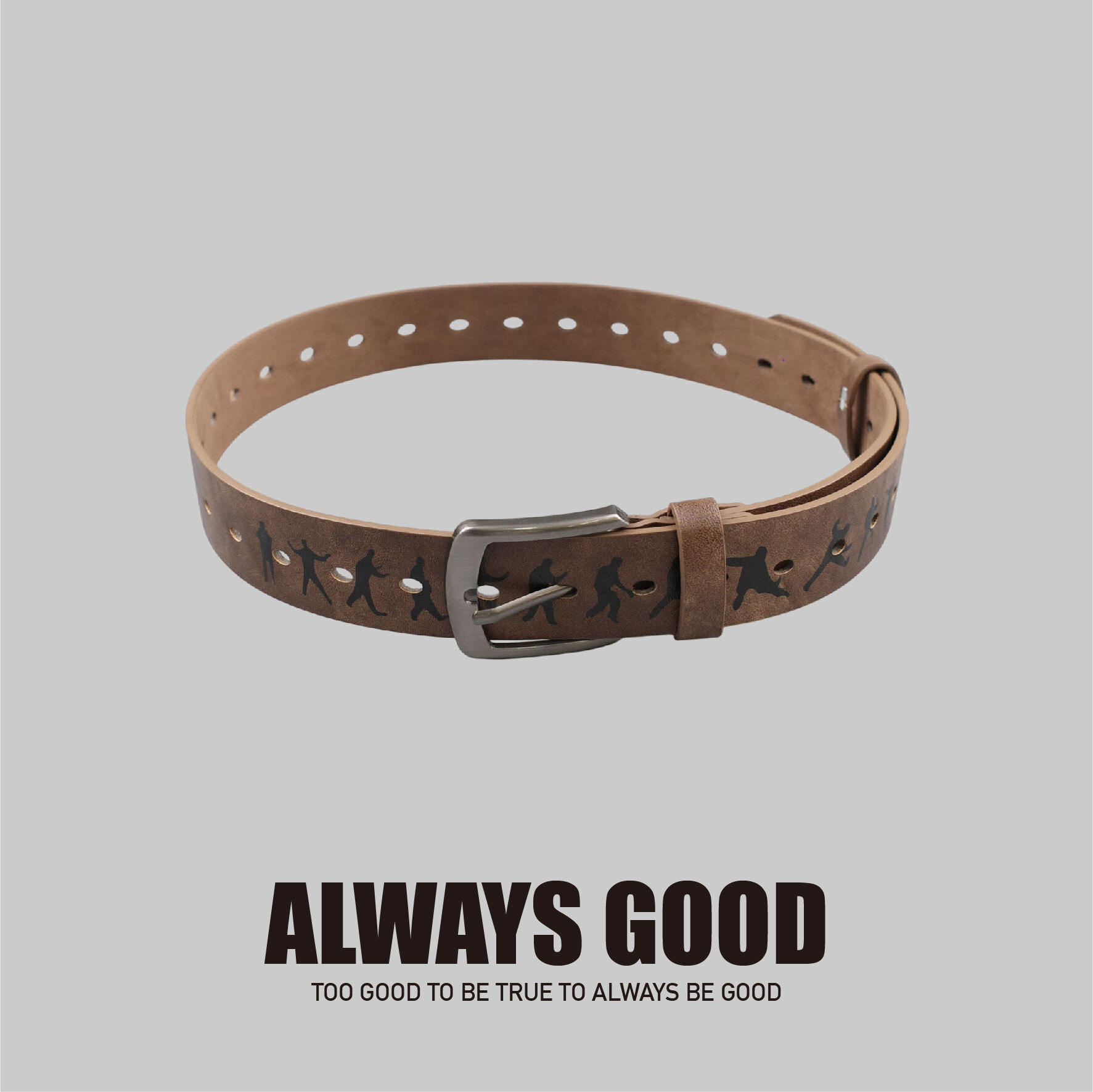 『Always_Good』太極姿勢 做舊 皮革 腰帶