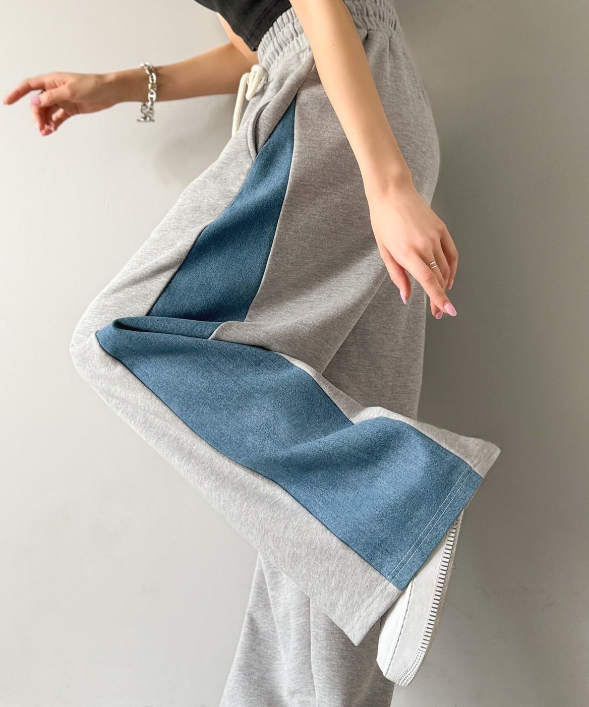 【現貨】日本 品牌 JAVA 寬鬆 側邊 拼接 棉褲 4色