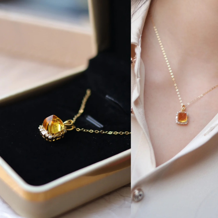 寵粉-黃水晶糖塔墜飾