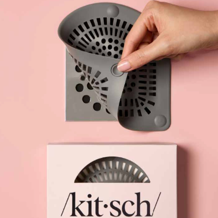 美國 Kitsch 排水孔頭髮攔截網 灰