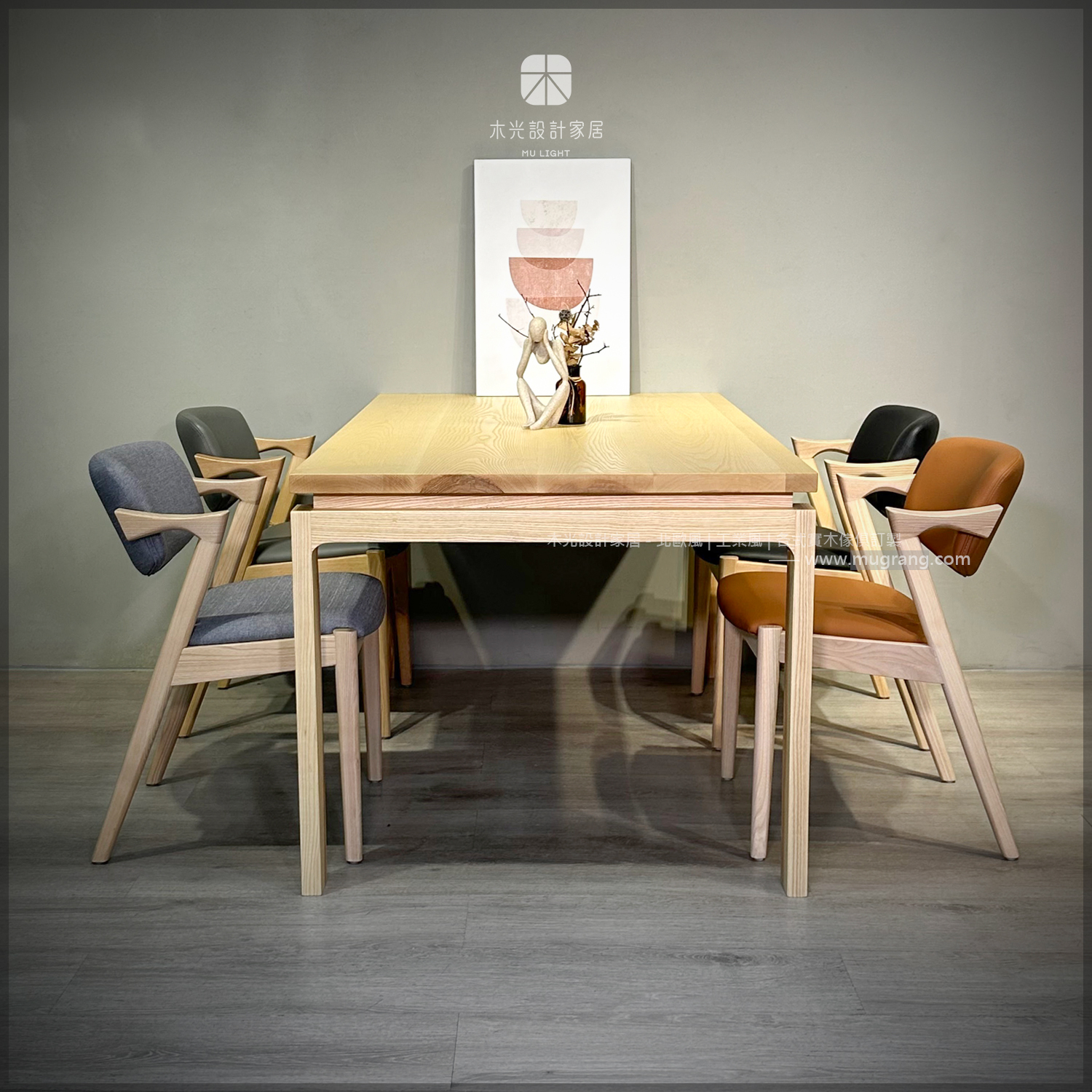 台灣製- Clint-日式四角收納餐具抽屜實木桌|可訂製