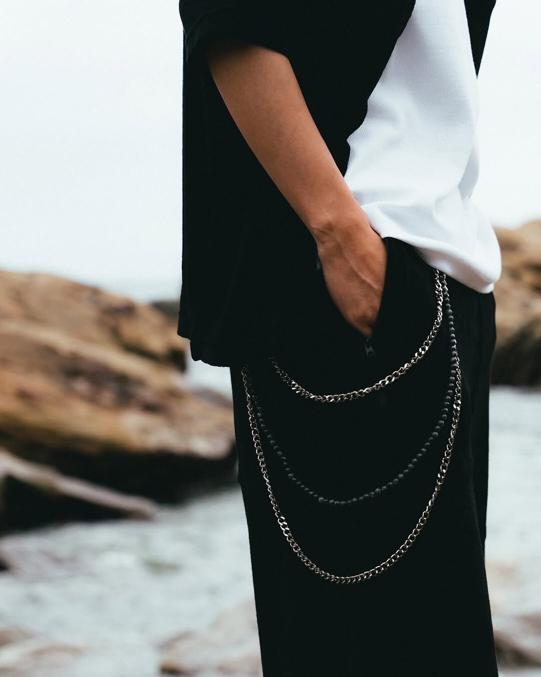 idealism 褲鍊 腰鍊 灰晶玉石+不鏽鋼 25 A/W IDRC Trouser chain