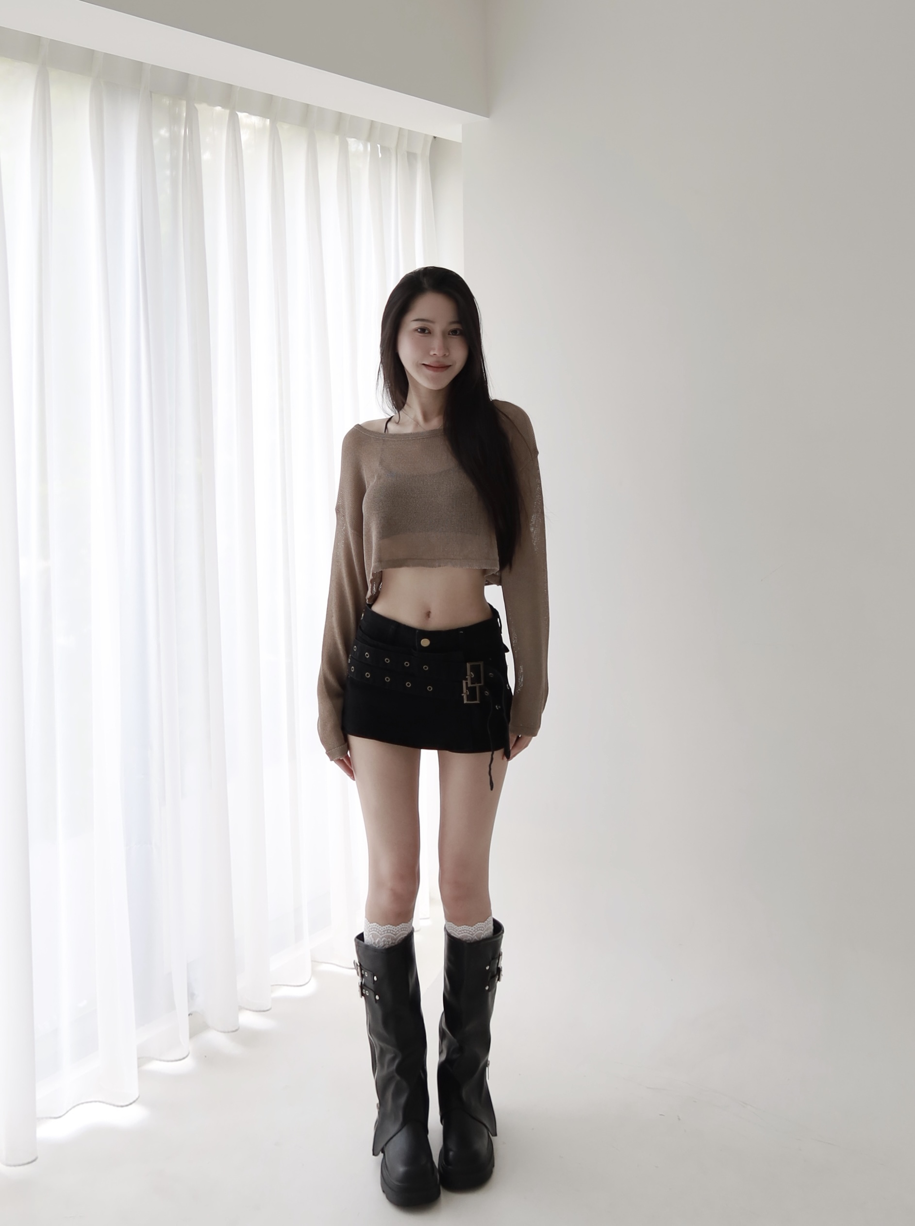 復古不規則牛仔褲裙