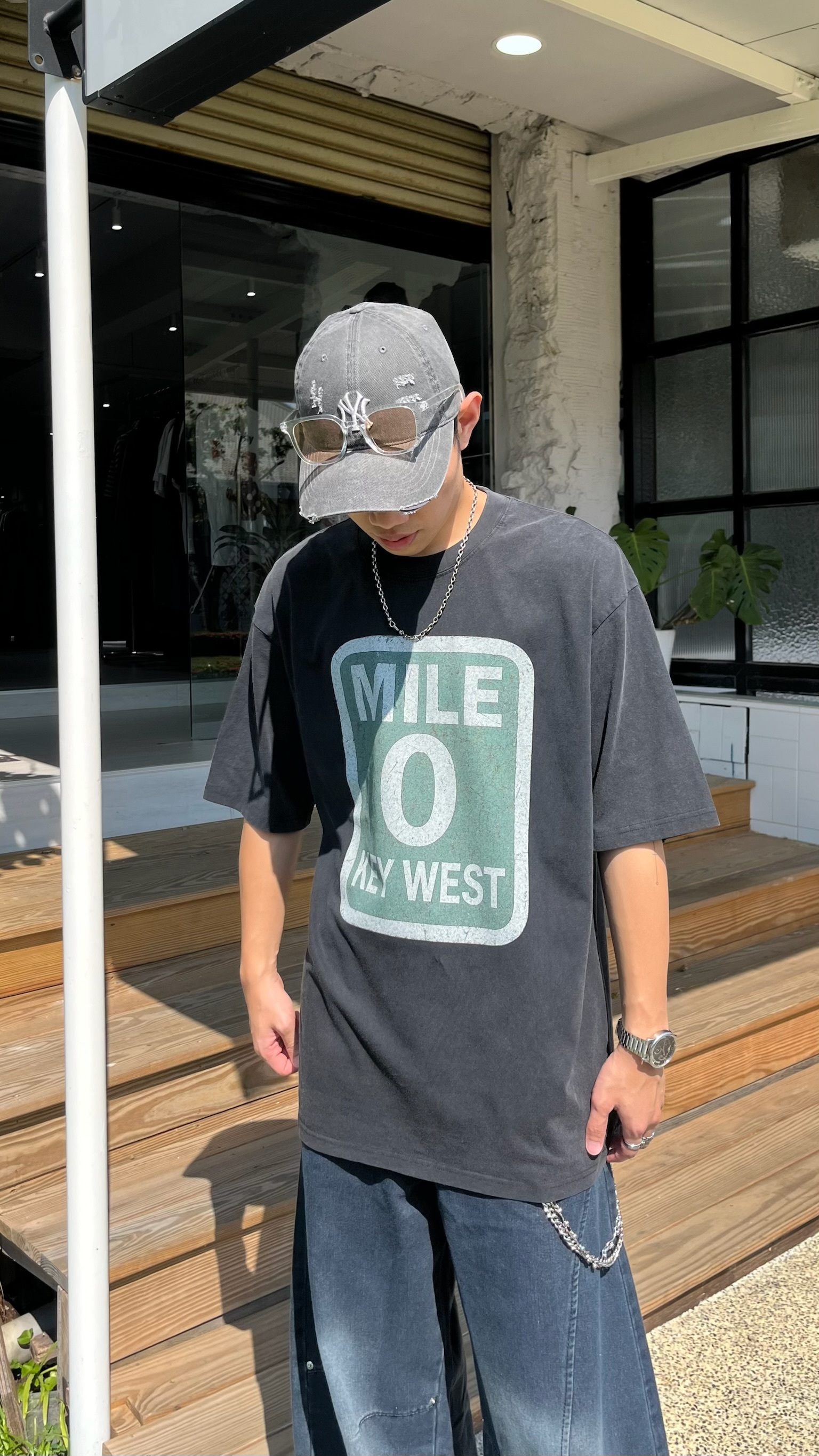 Select By Yourˊs 美國公路0哩碑寬鬆Tee (2colors)