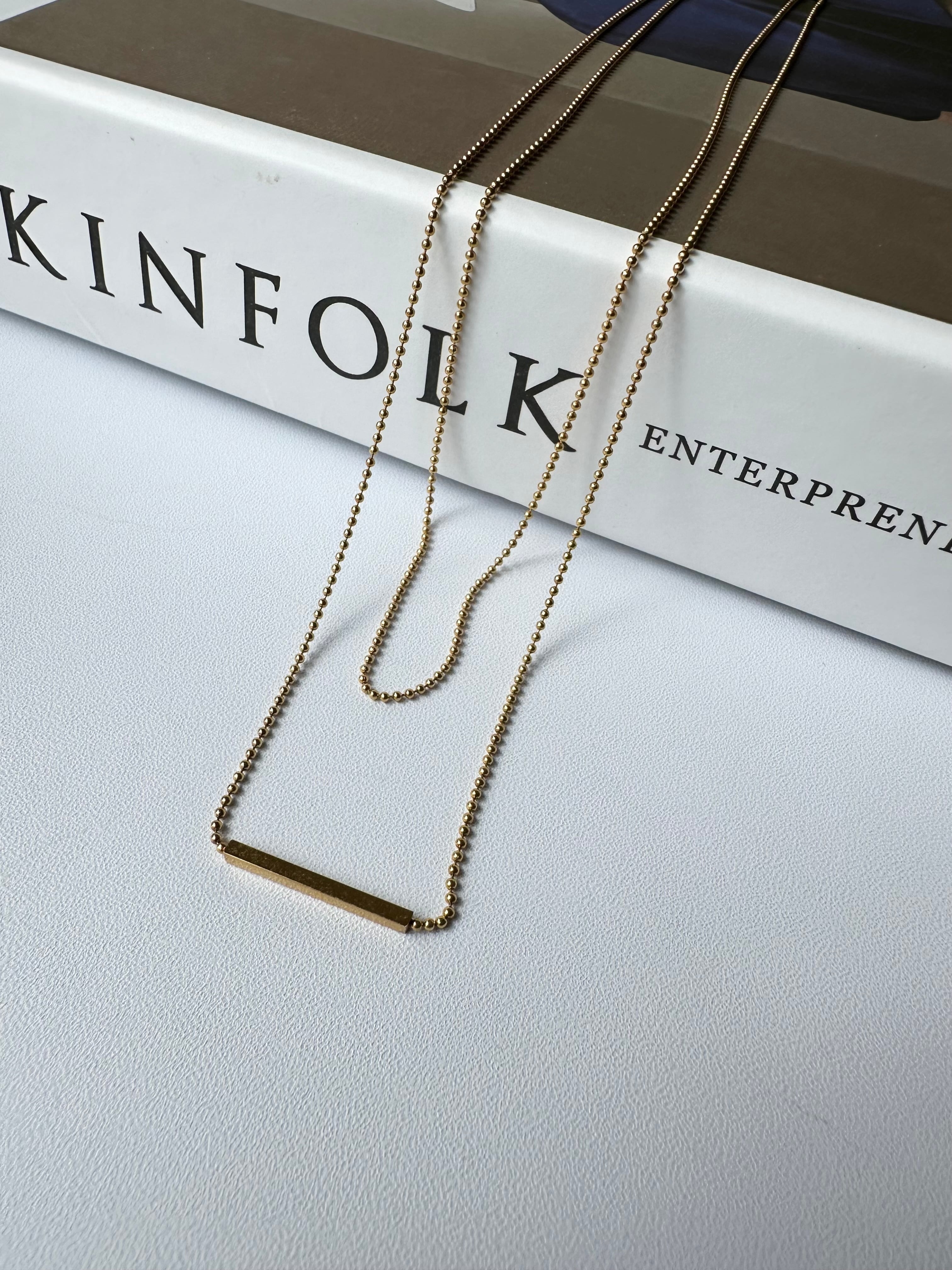SS layered bar necklace