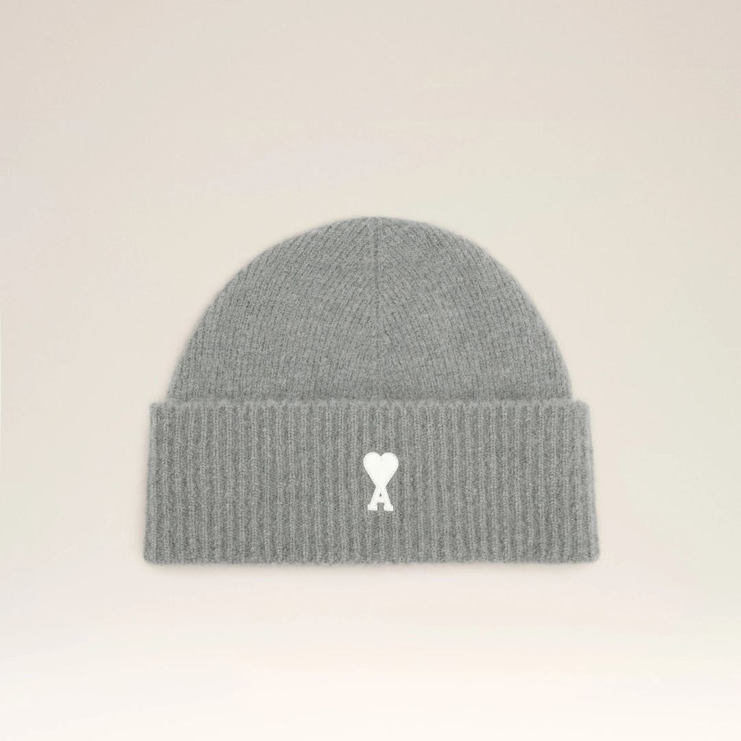 1LN1007-061 AMI Grey Alpaca Striped Ami De Coeur Beanie #UBO005-KN0135-058 (P-BR-E)