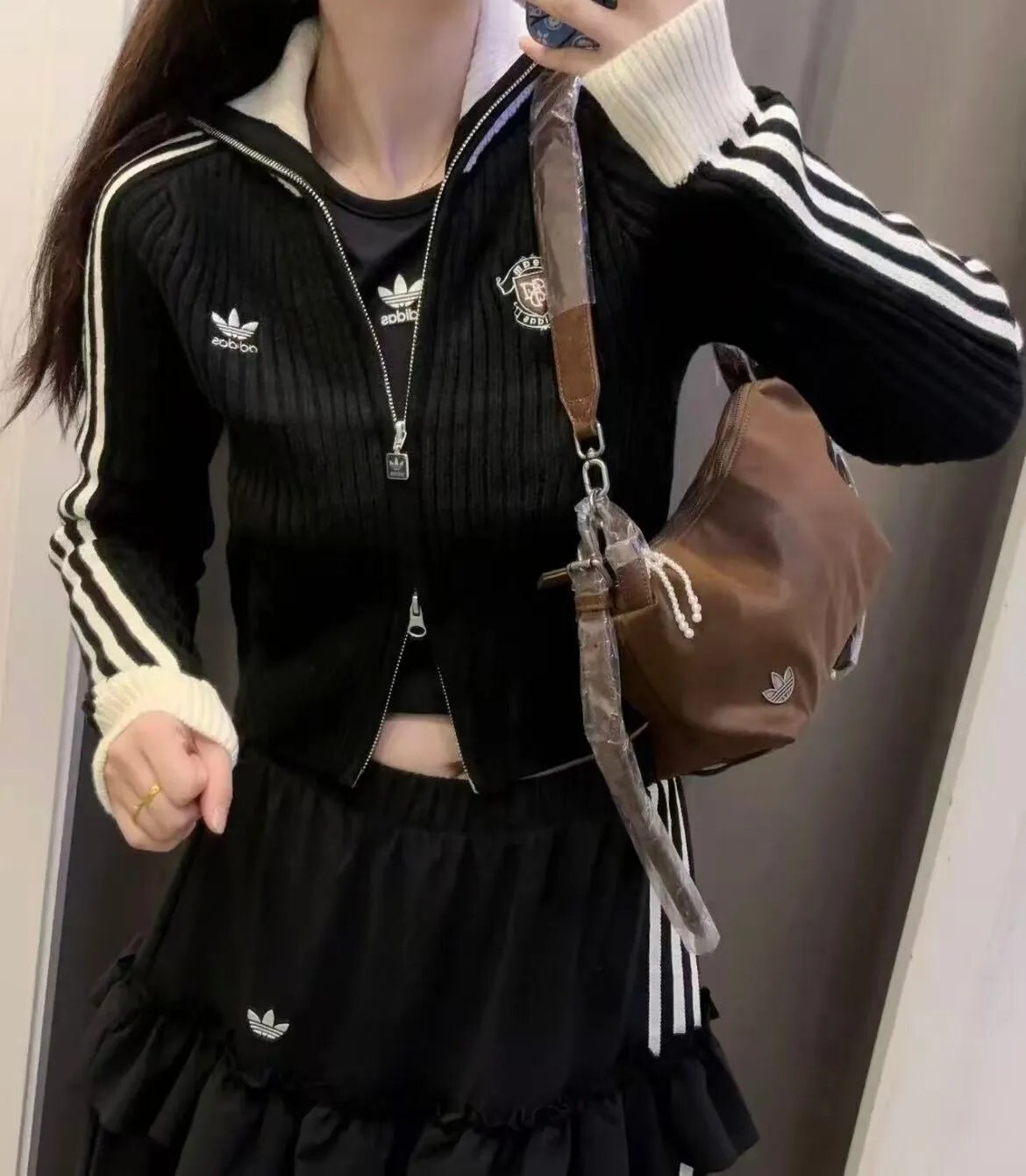KTQ STORE ‧ Adidas 愛迪達 肩背包 咖色 皮革單肩 休閒Originals KT0865
