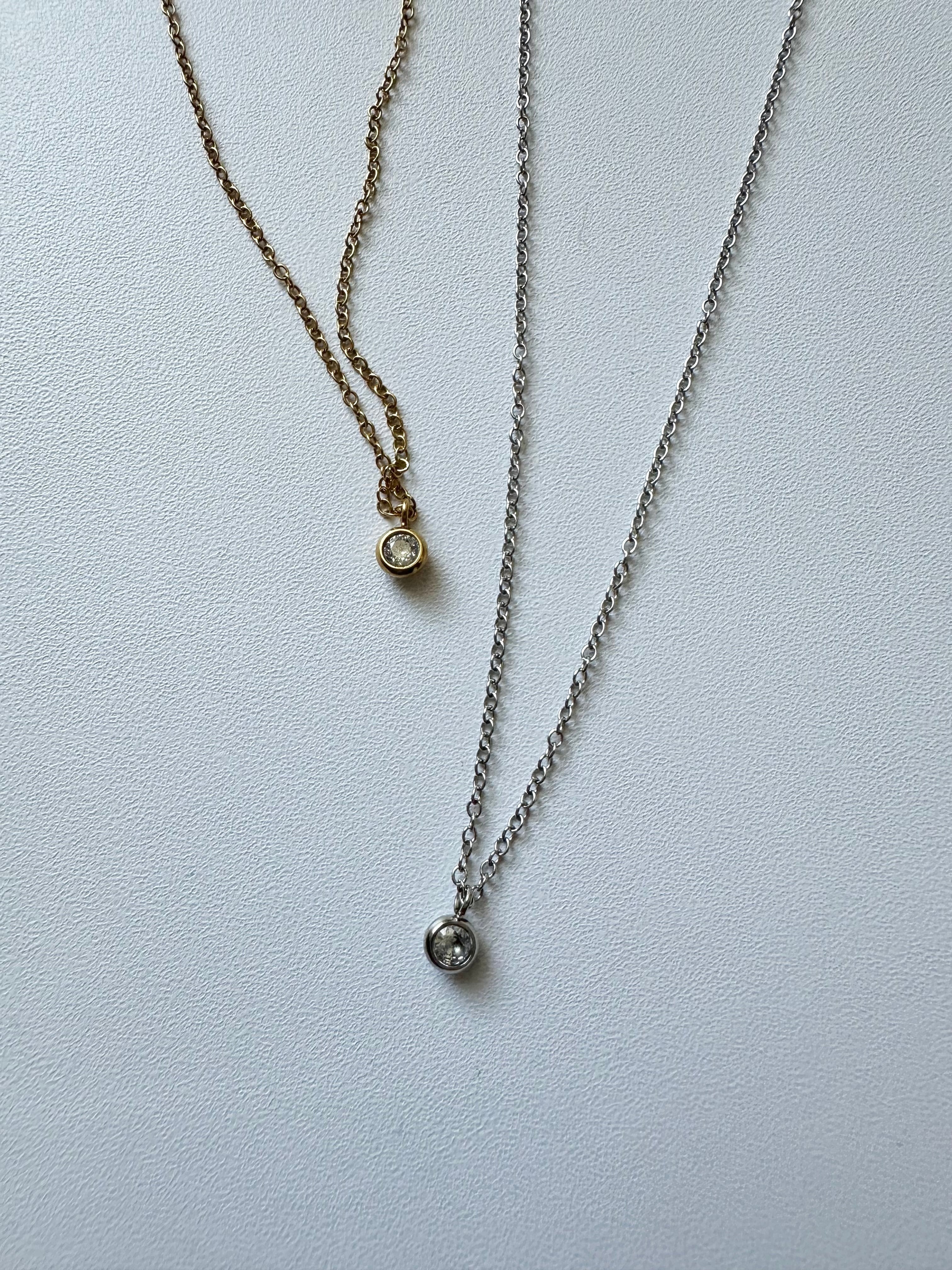 SS magnet one stone necklace