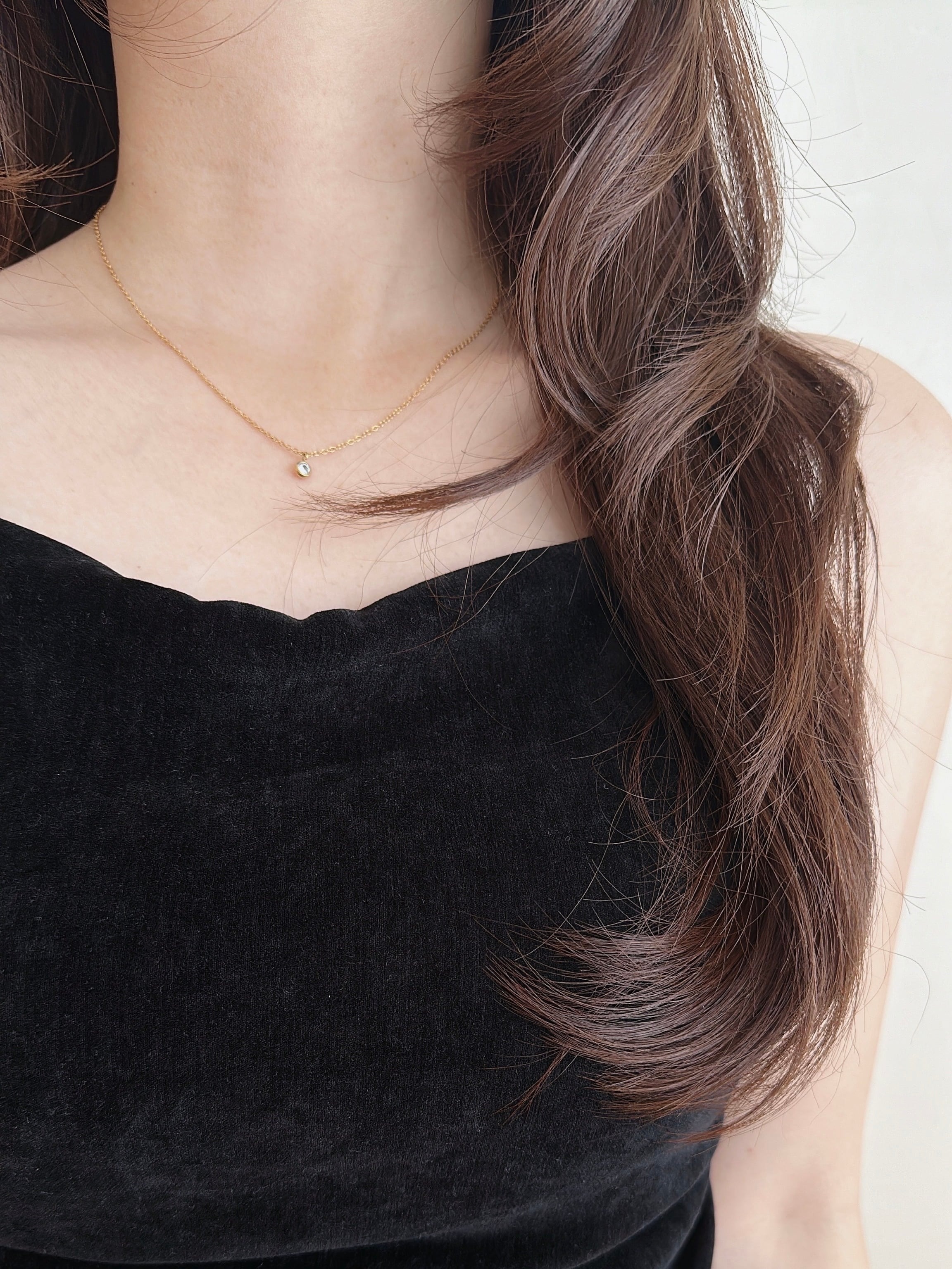 SS magnet one stone necklace