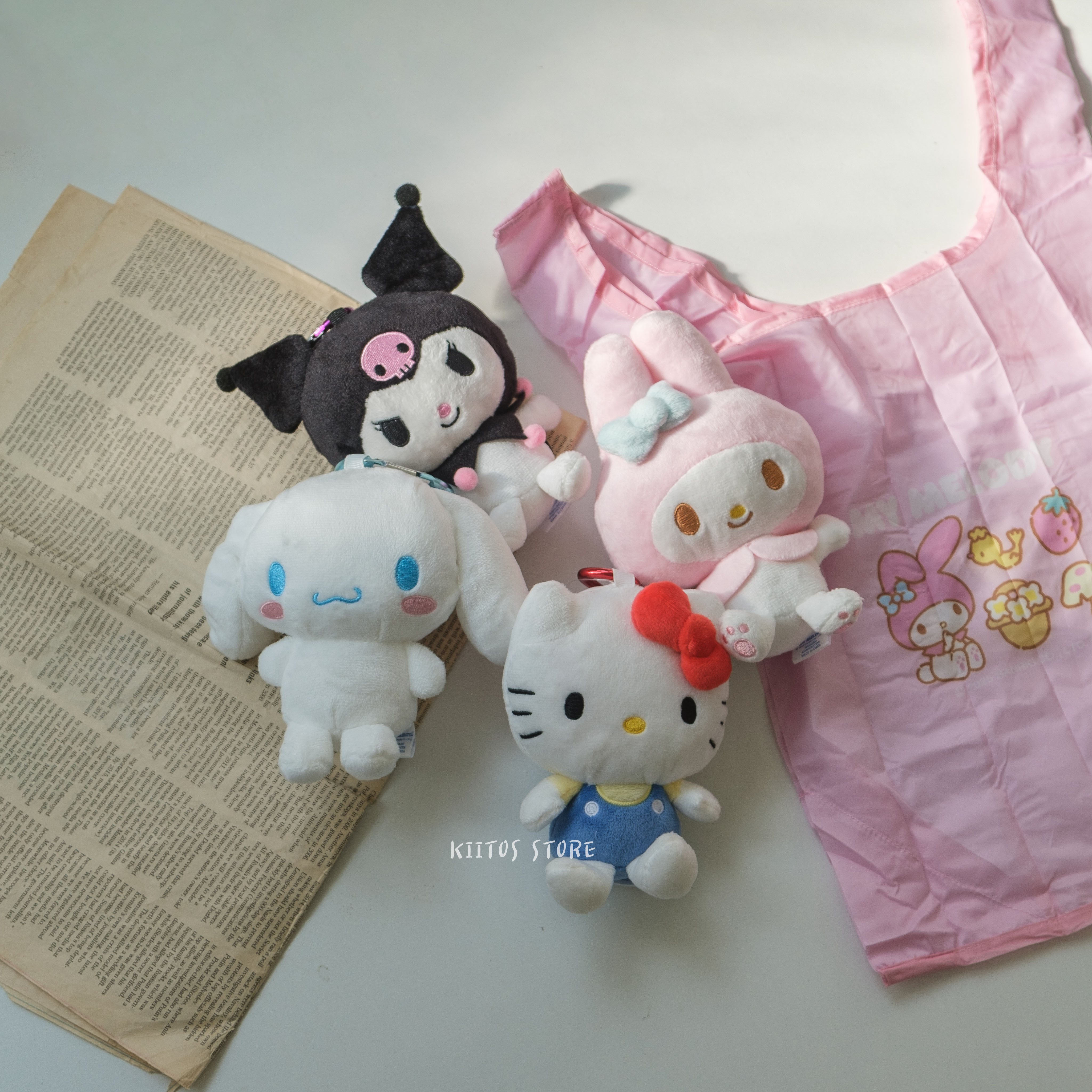 現貨 日本代購 SANRIO 三麗鷗 拉鍊絨毛玩偶 環保袋 手提袋 購物袋 手提包