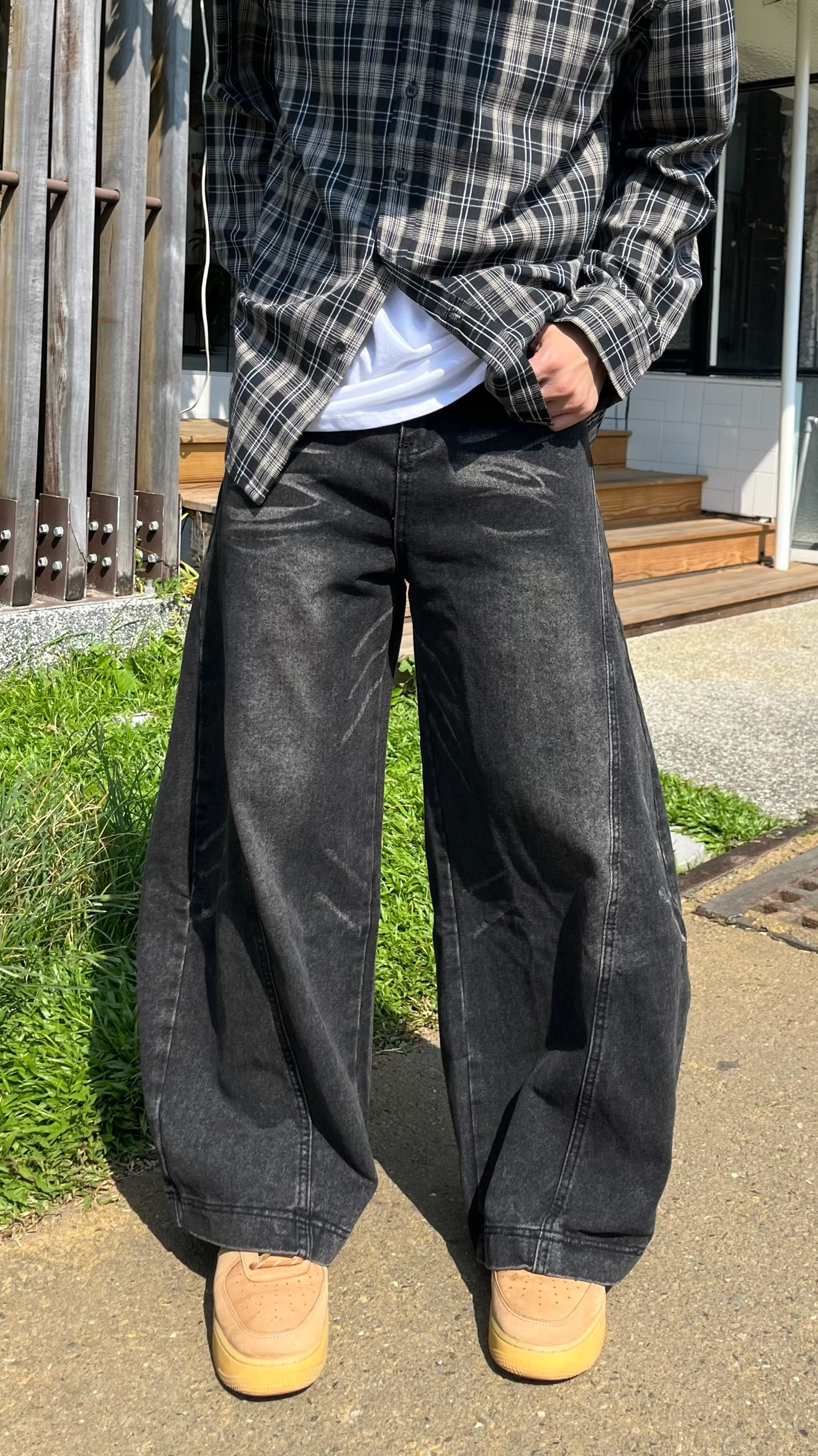 割痕彎刀褲（2colors）