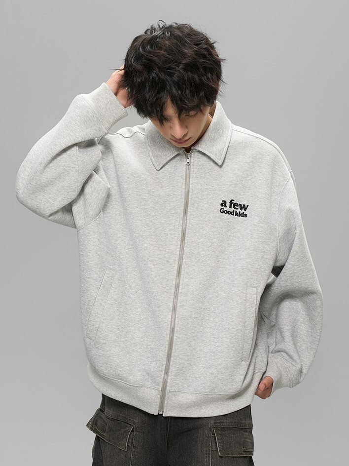 AFGK 胸前Logo刺繡 重磅太空棉 翻領外套 A FEW GOOD KIDS