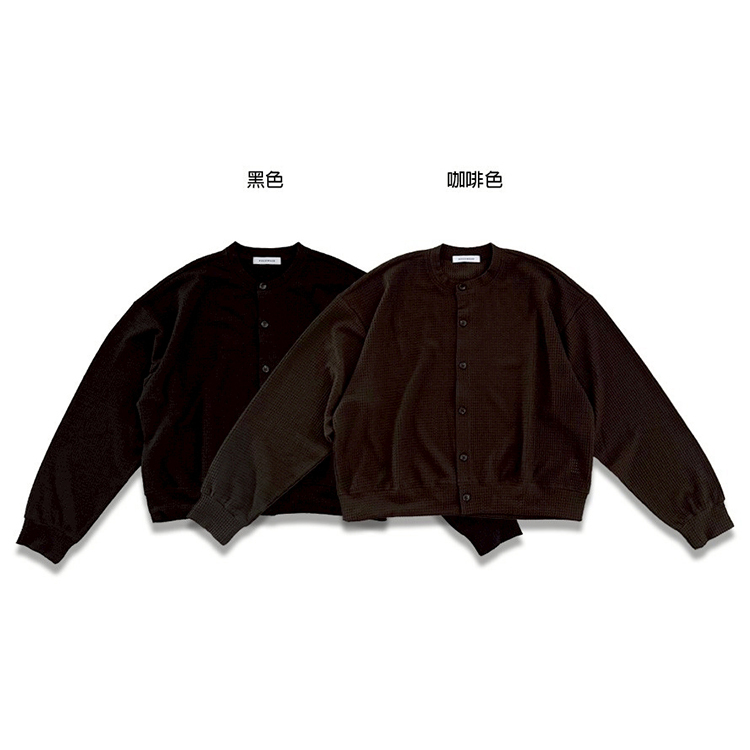 韓風紋理罩衫外套 短寬版型