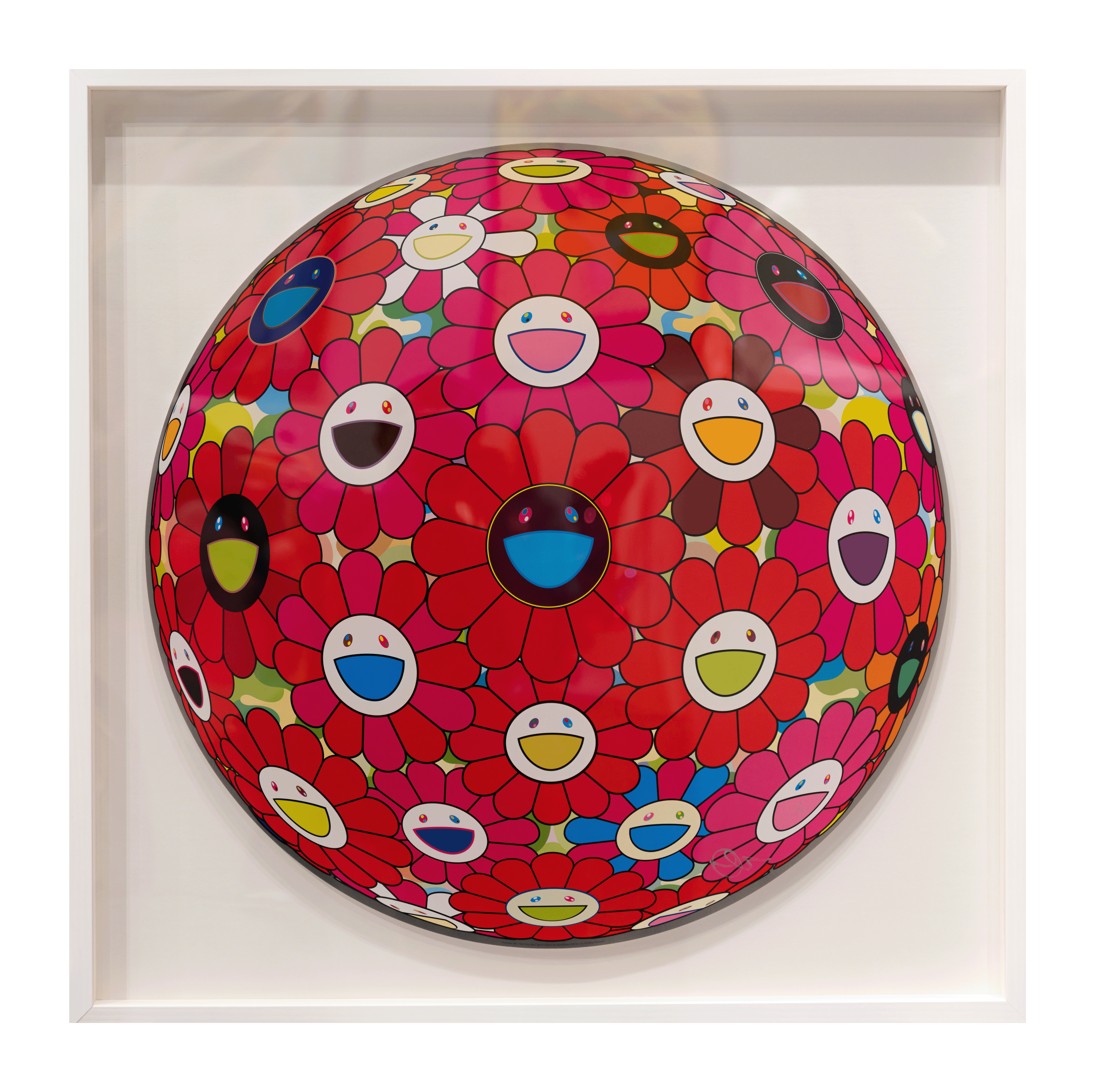 村上隆 Takashi Murakami - フラワーボール（3D）レッド、ピンク、ブルー