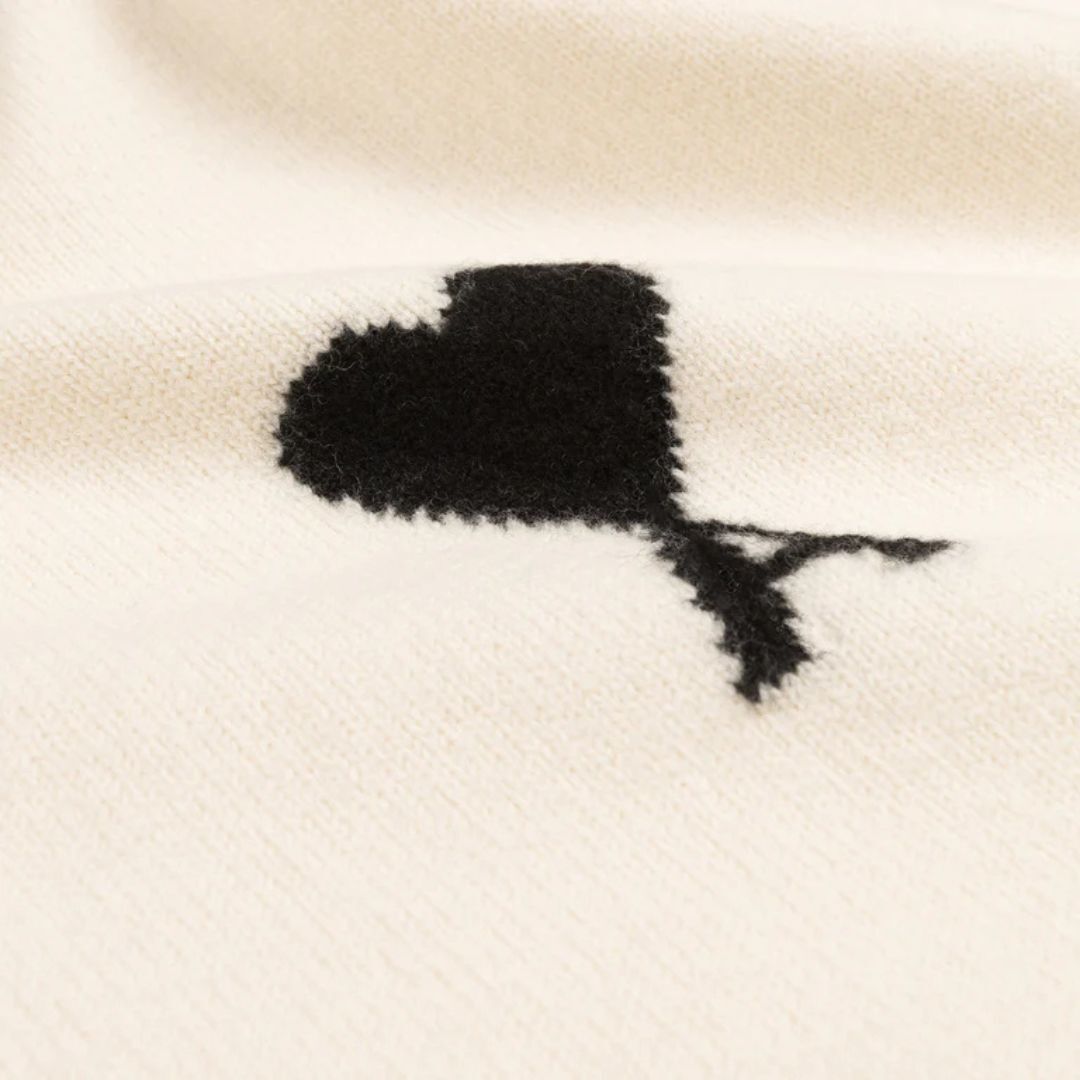 1LN1007-064 AMI De Coeur Polo White #UPL409-018-151 (C-BR-E)