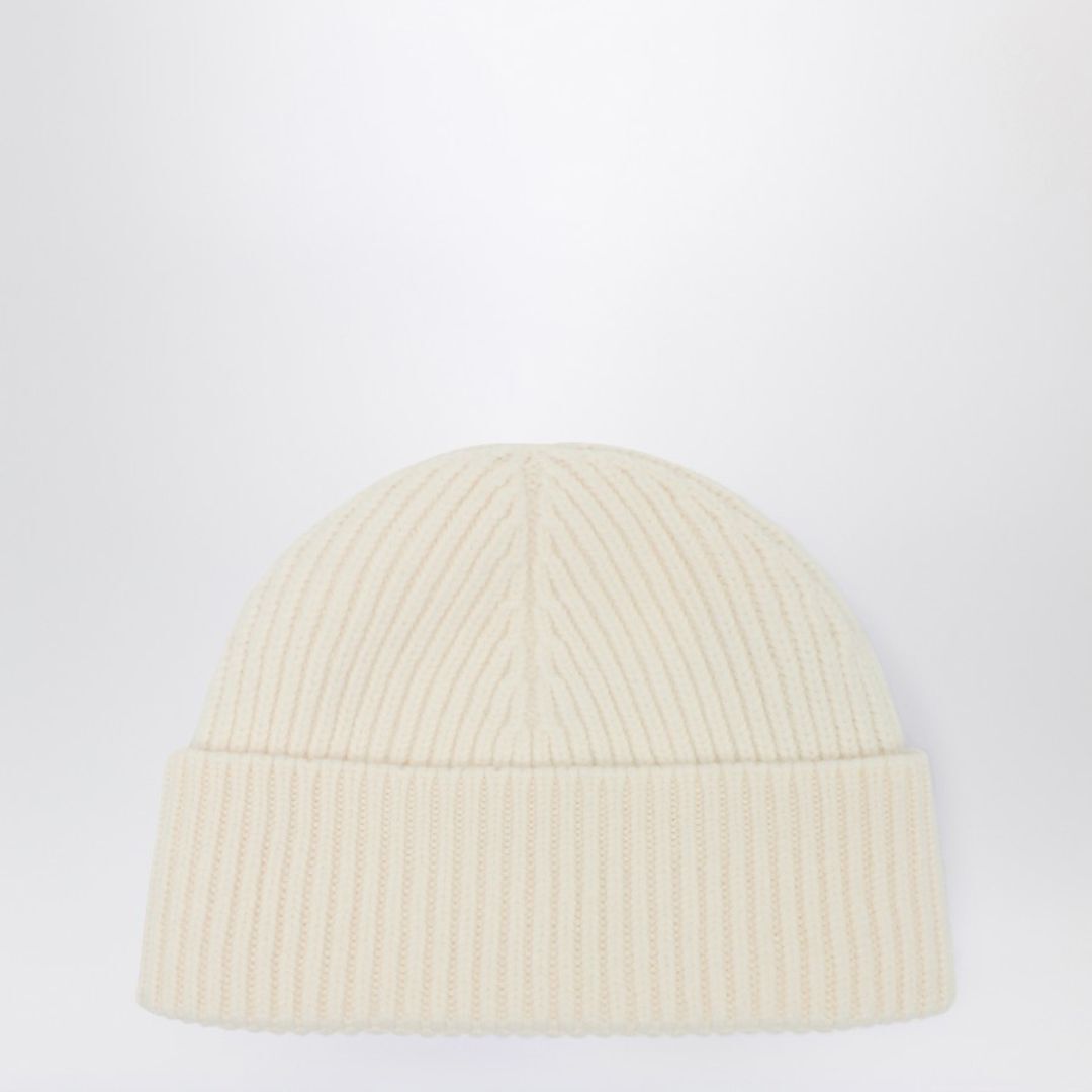 1FF1006-162 AMI White Wool Ami De Coeur Beanie #UBO006.018.151 (P-EU-E)