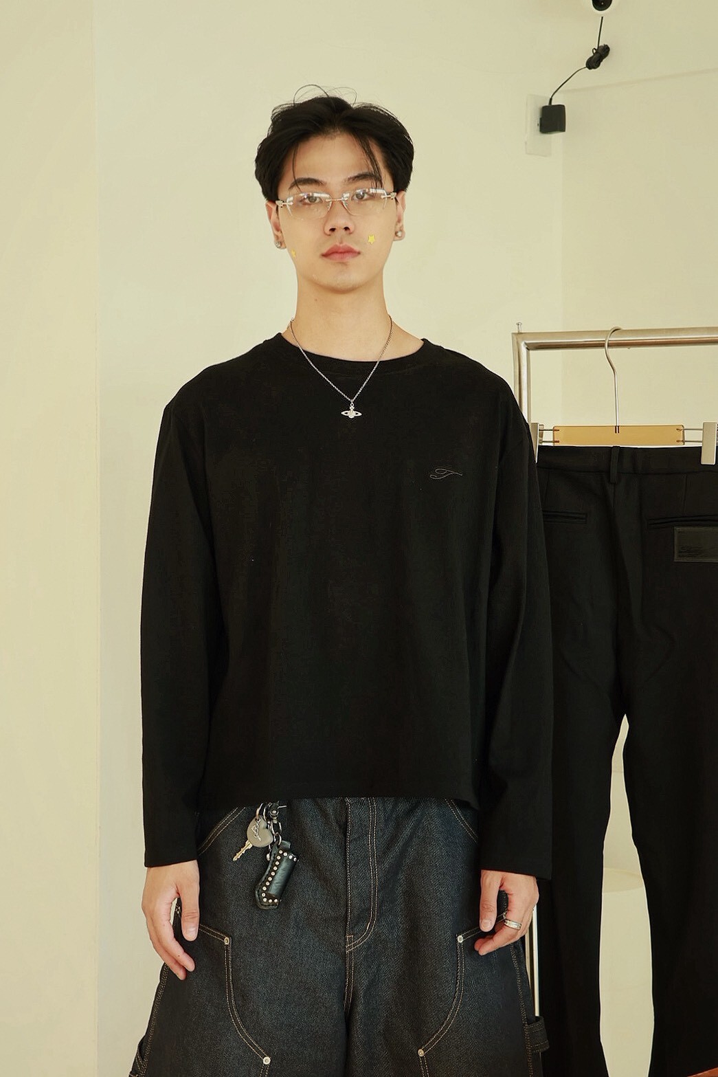 TASTEFUL MADE 台灣製 16支純棉 BOXY 刺繡 背後皮標 #薄長袖