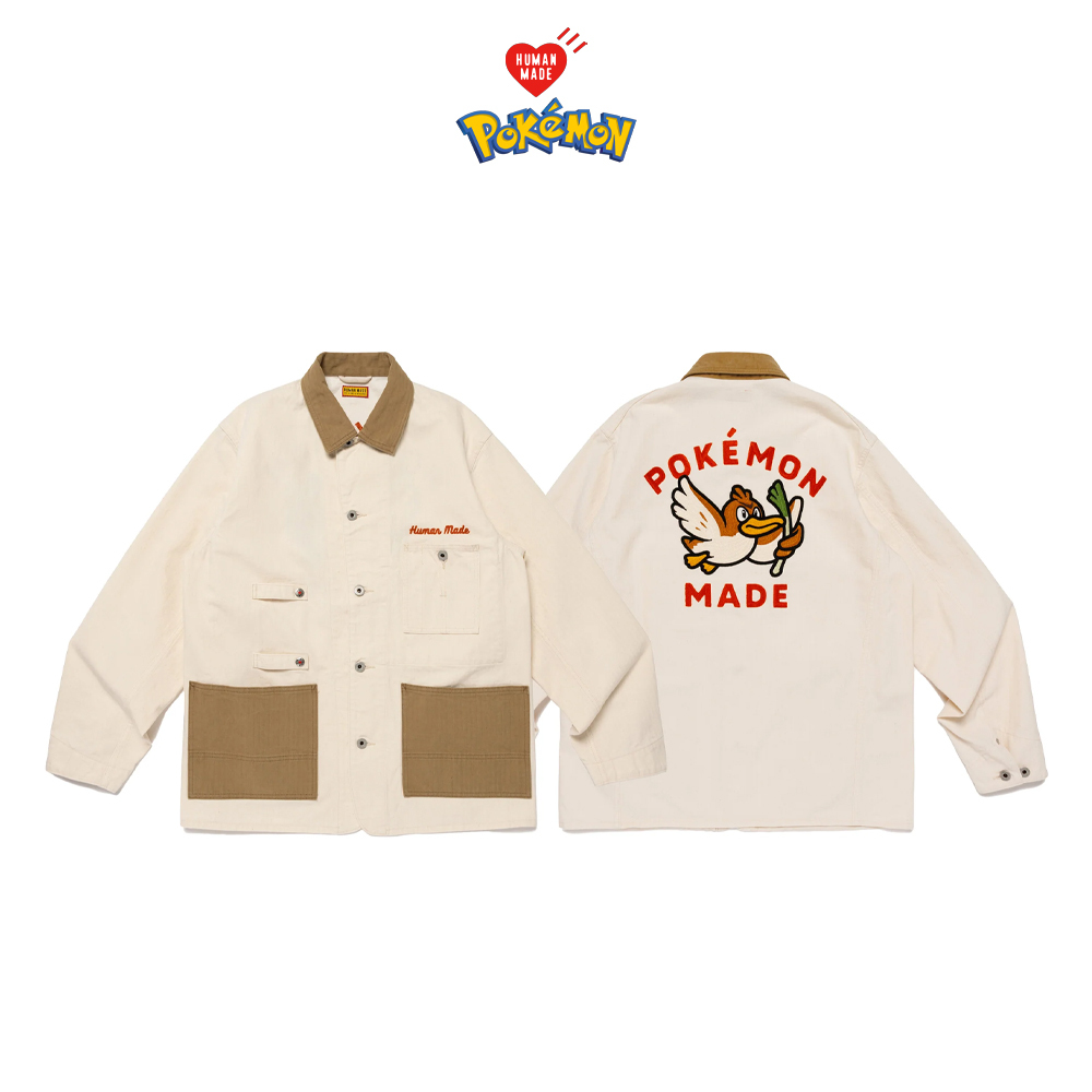 POKEMON MADE COVERALL JACKET カモネギ　ポケモン ☆Human Made x Pokemon Made☆Coverall Jacket☆White (HUMAN
