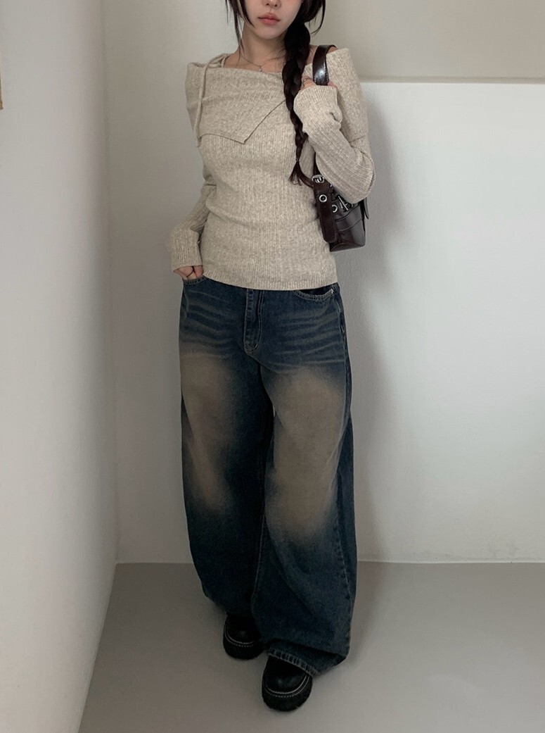 【代購】Anyonemore 希爾本 針織 開衩 羅紋 上衣（4色）