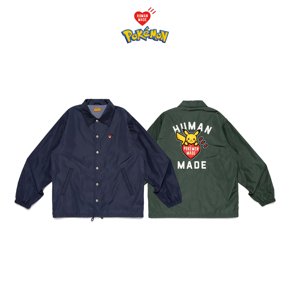 Human Made x POKEMON MADE COACH JACKET 皮卡丘電繡立領抽繩教練外