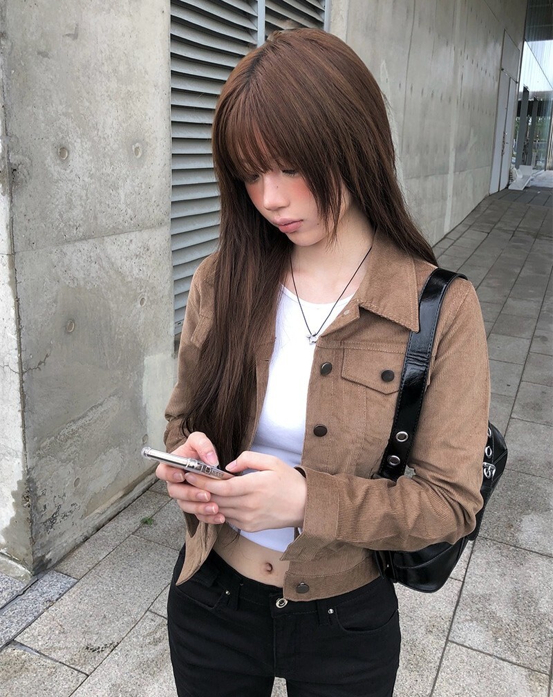 【代購】Anyonemore 秋日復古感！燈芯絨 短版 翻領 外套（3色）