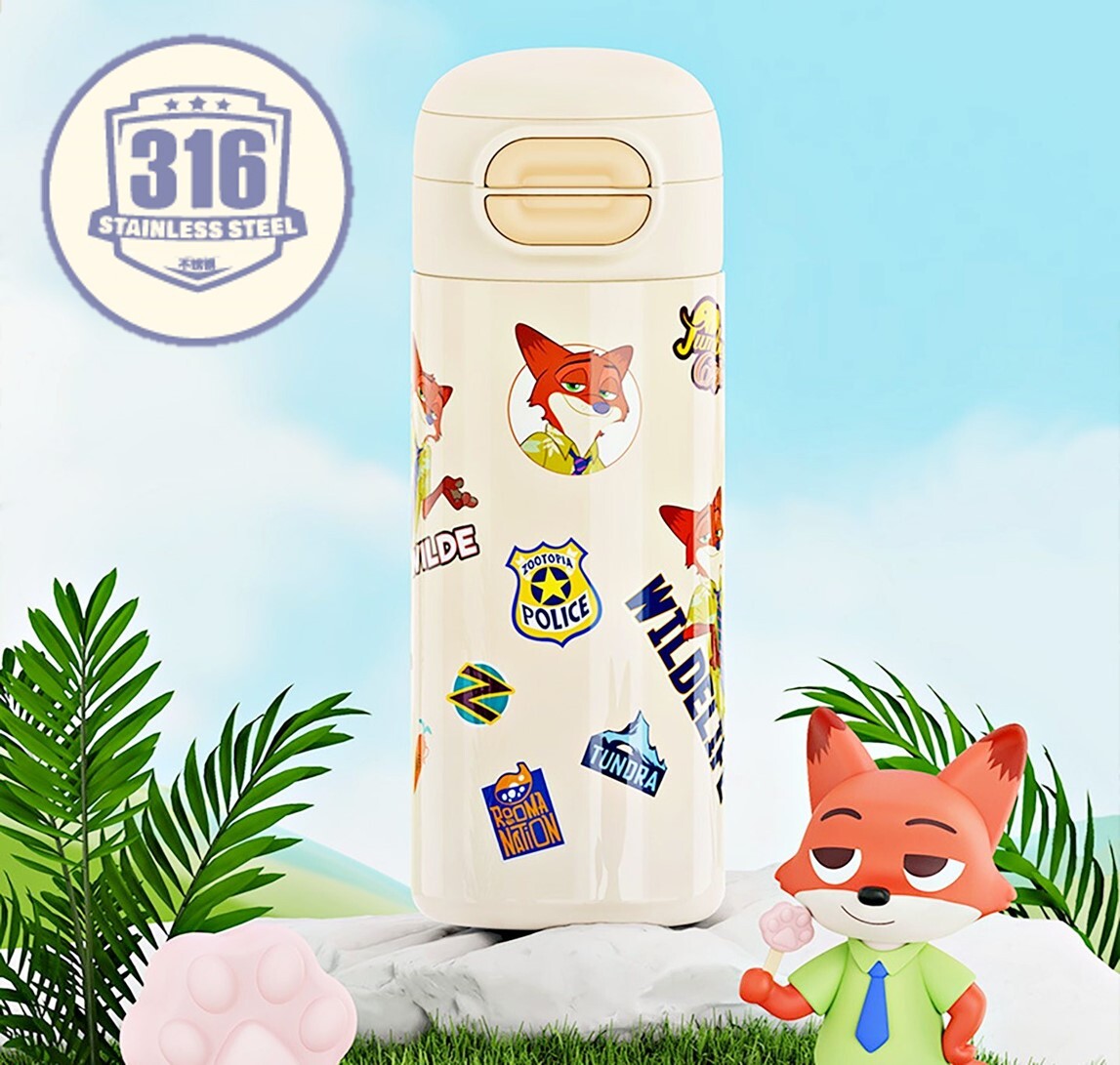 迪士尼優獸大都會 |兩段開合式吸管保溫杯 | 阿力