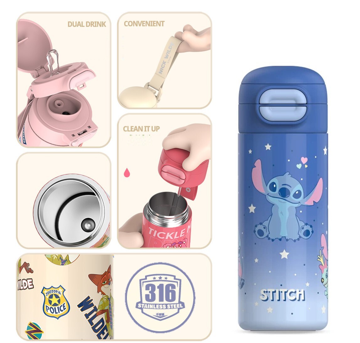 迪士尼史迪仔 |兩段開合式吸管保溫杯