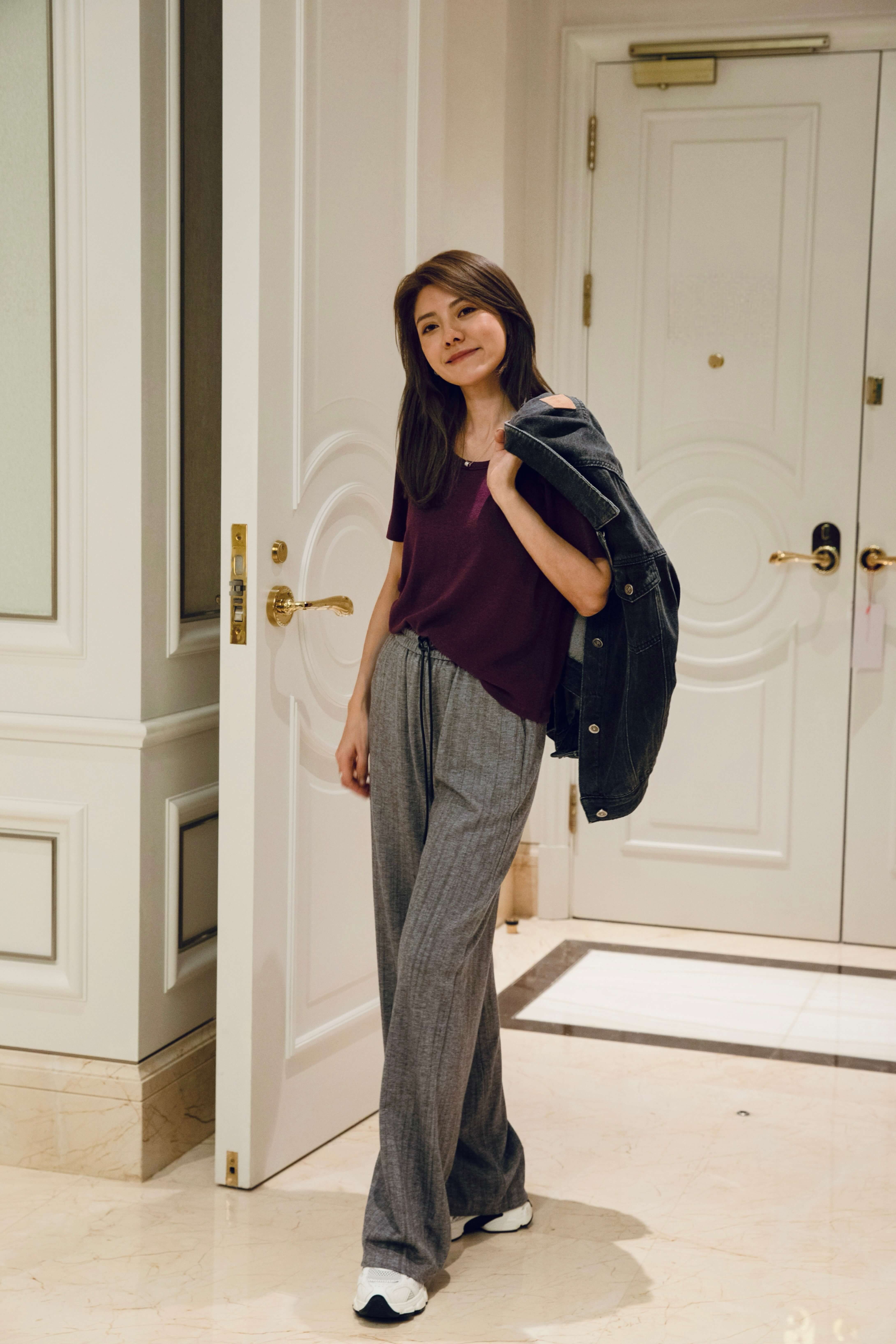 Graphic Print Elasticated Waist Straight Leg Pants_PT252L19B