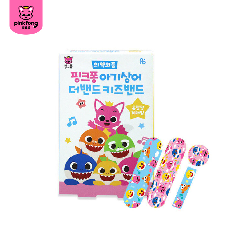 Pinkfong Baby Shark 圖案 混合型兒童膠布 (16片)