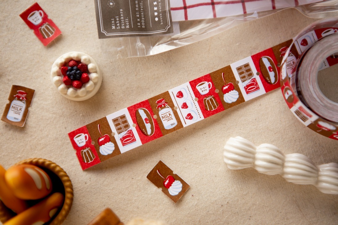 午茶片刻 500枚 標籤卷｜OURS森林好朋友