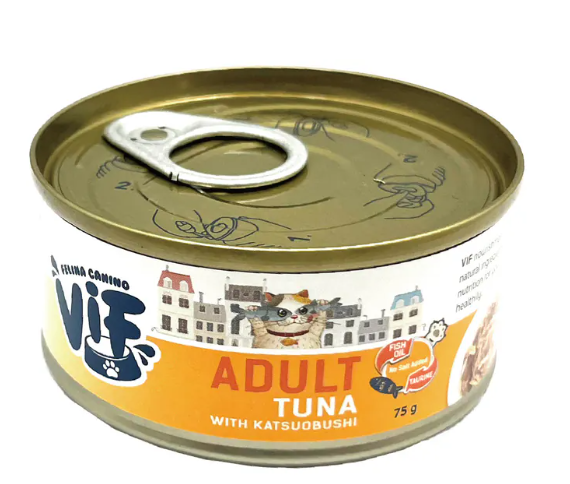 泰國VIF 貓罐頭 - 成貓 吞拿魚配鰹魚 75g