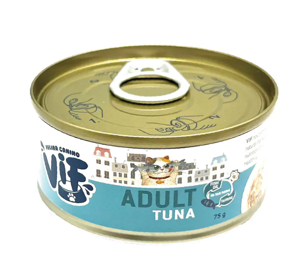 泰國VIF 貓罐頭 - 成貓 吞拿魚 配白魚 75g