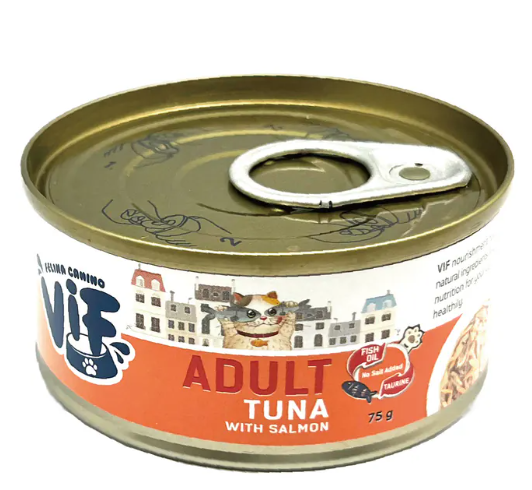 泰國VIF 貓罐頭 - 成貓 吞拿魚配三文魚配方 75g