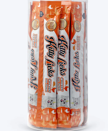 泰國Rena's Recipe Kitty Licks 雞肉吞拿魚 貓肉醬零食15gx4大支