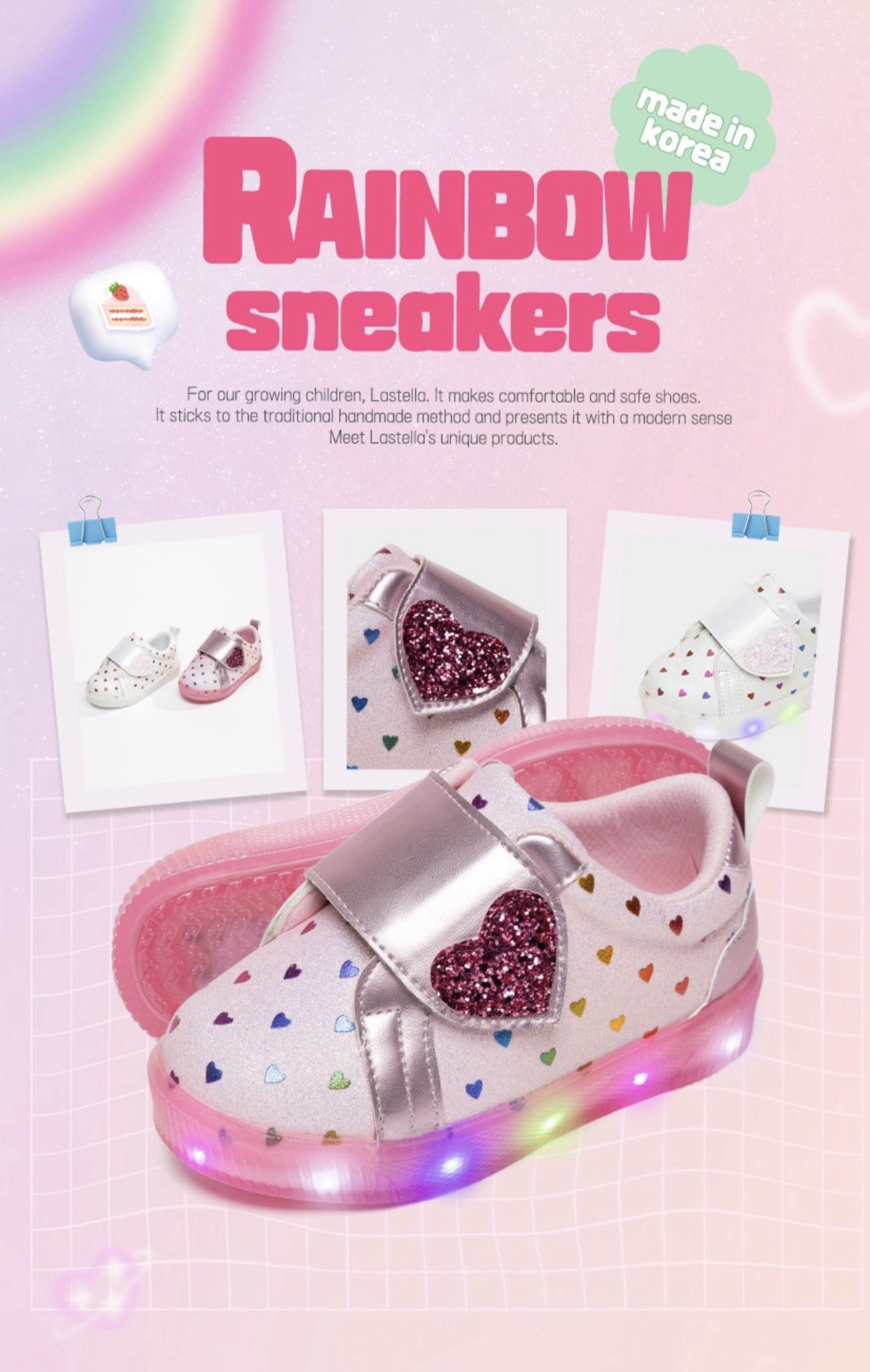 La Stella Heart Rainbow LED Sneakers