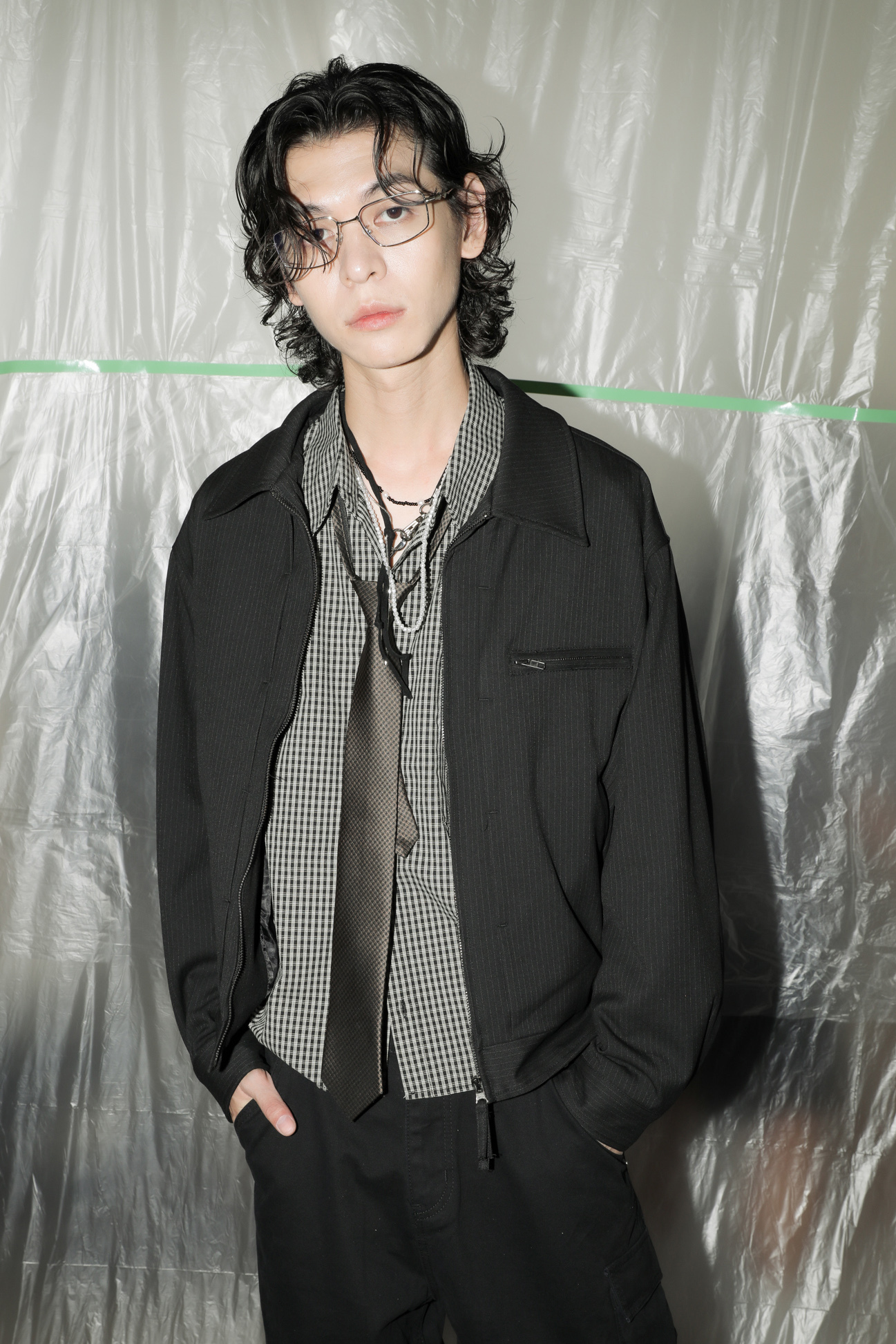 Striped Pin Tuck Jacket #外套