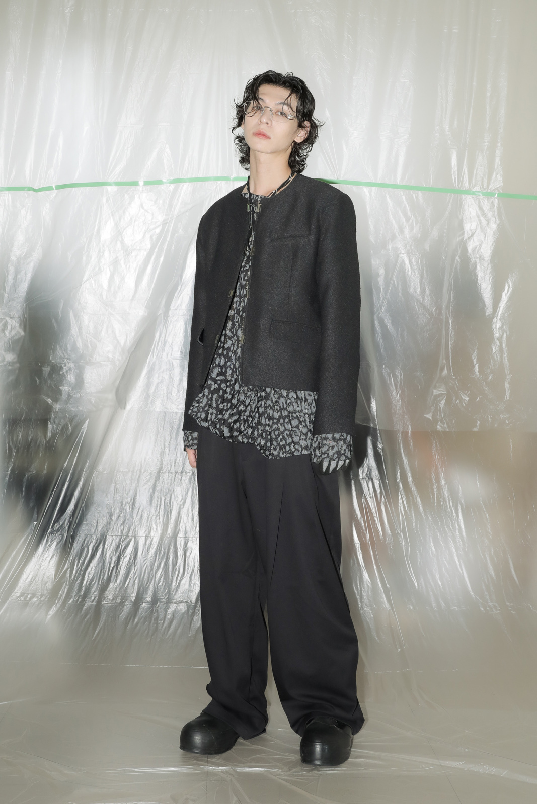 Symmetrical Trim Tweed Jacket #外套