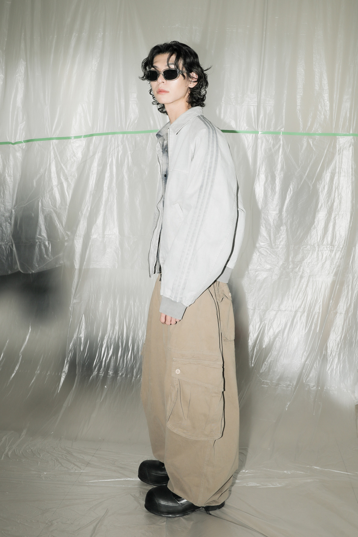 Three Stripe Pigment Work Jacket #外套