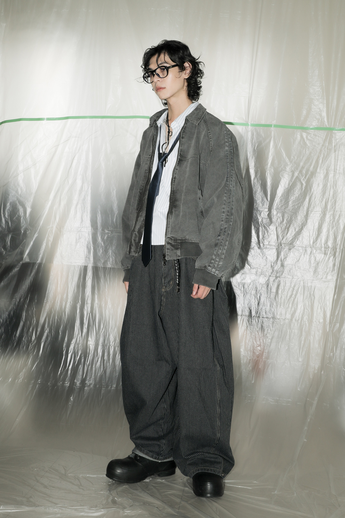 Three Stripe Pigment Work Jacket #外套