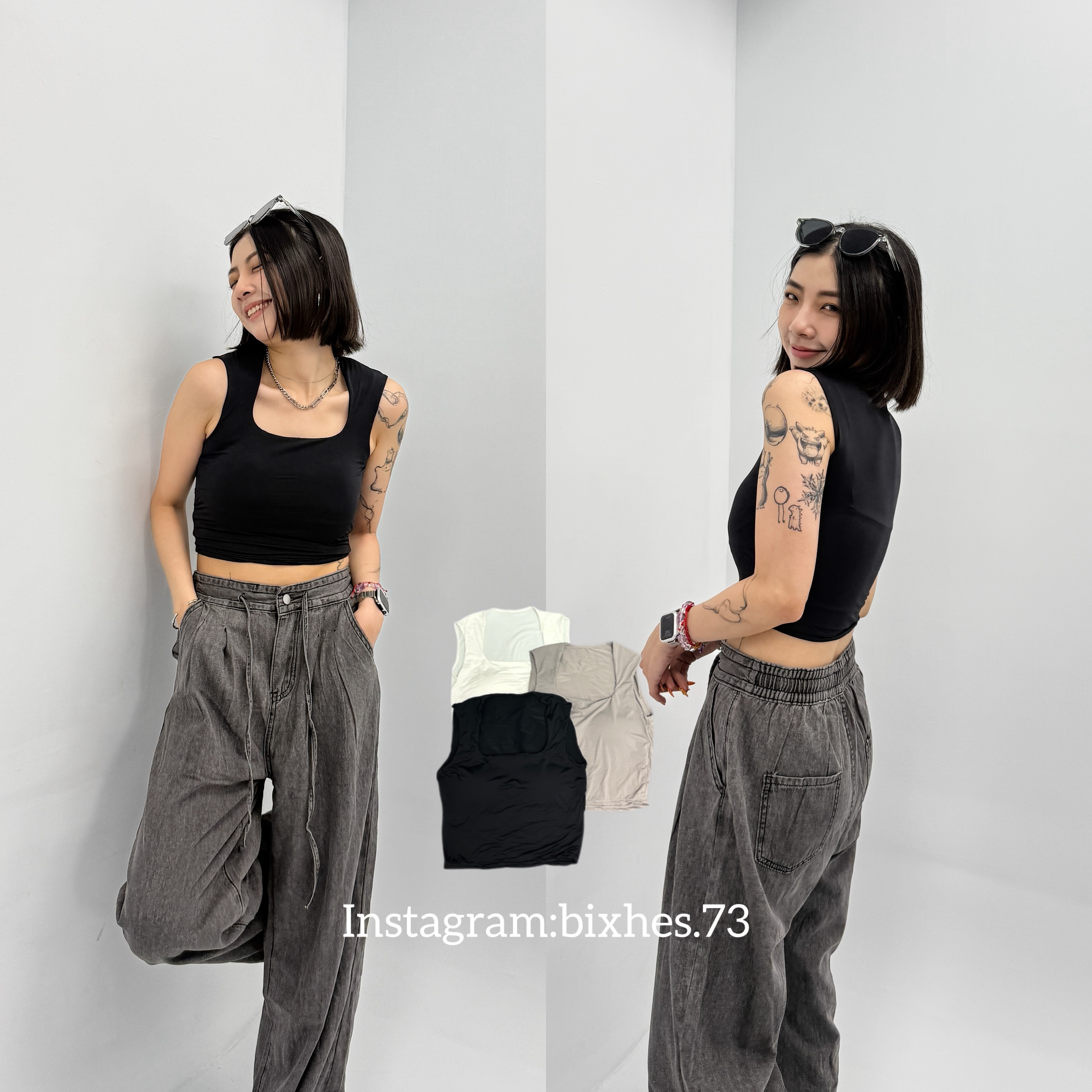 冰絲加寬方領背心(C00014)