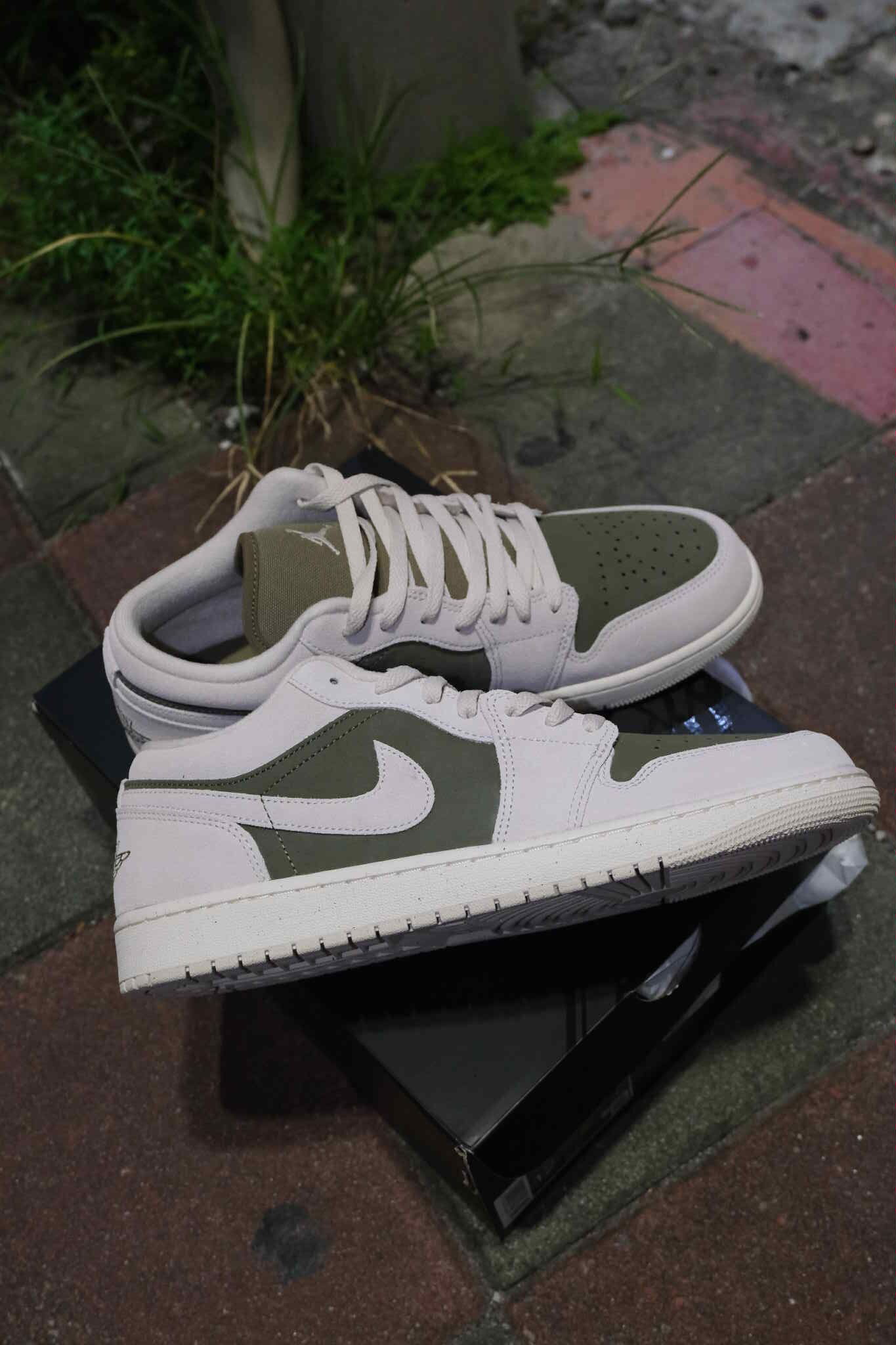 AIR JORDAN 1 LOW “MEDIUM OLIVE” 米白綠 麂皮 低筒 休閒鞋 喬丹 HV4089-201 現貨+台灣現貨