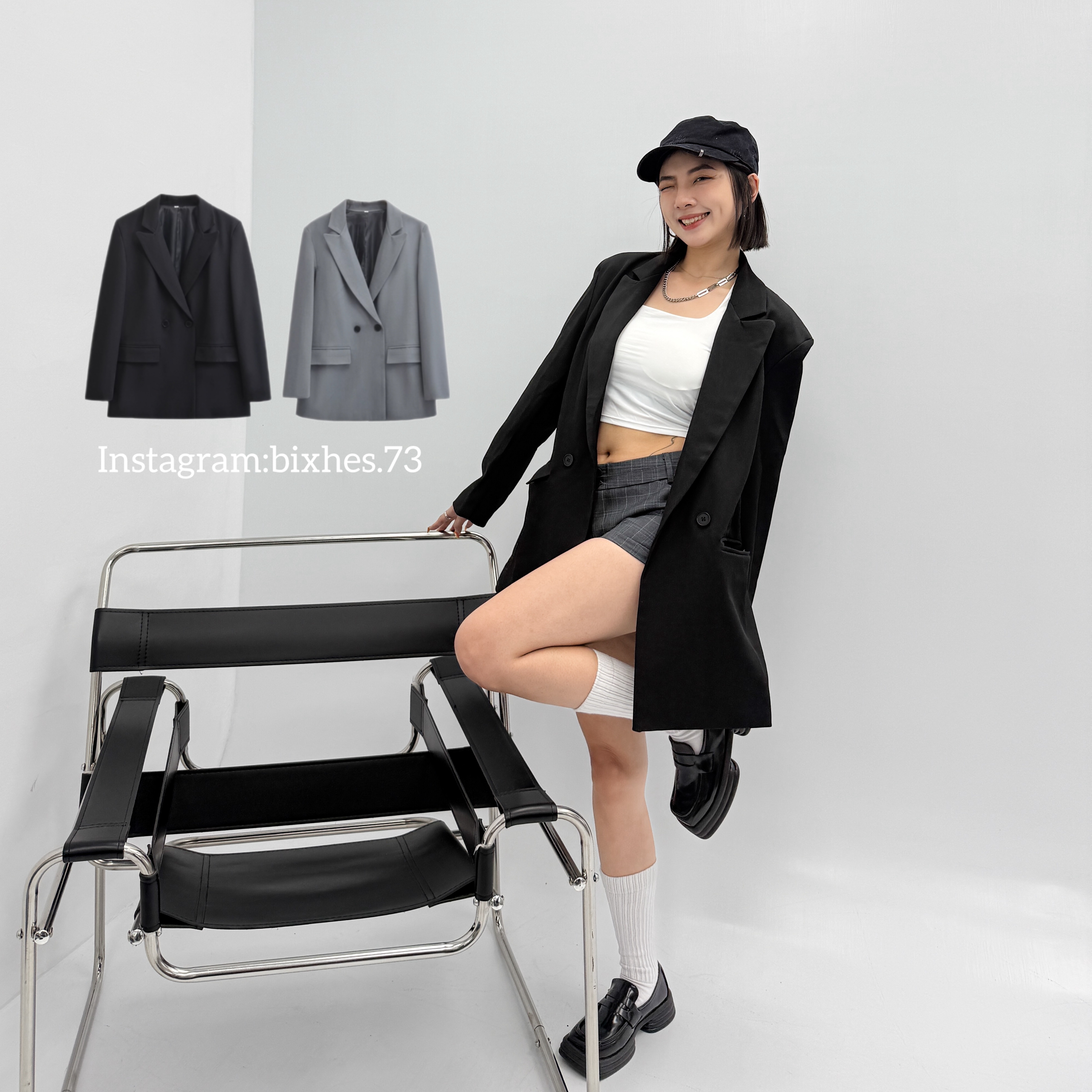 高質感中長西裝外套(F00001)