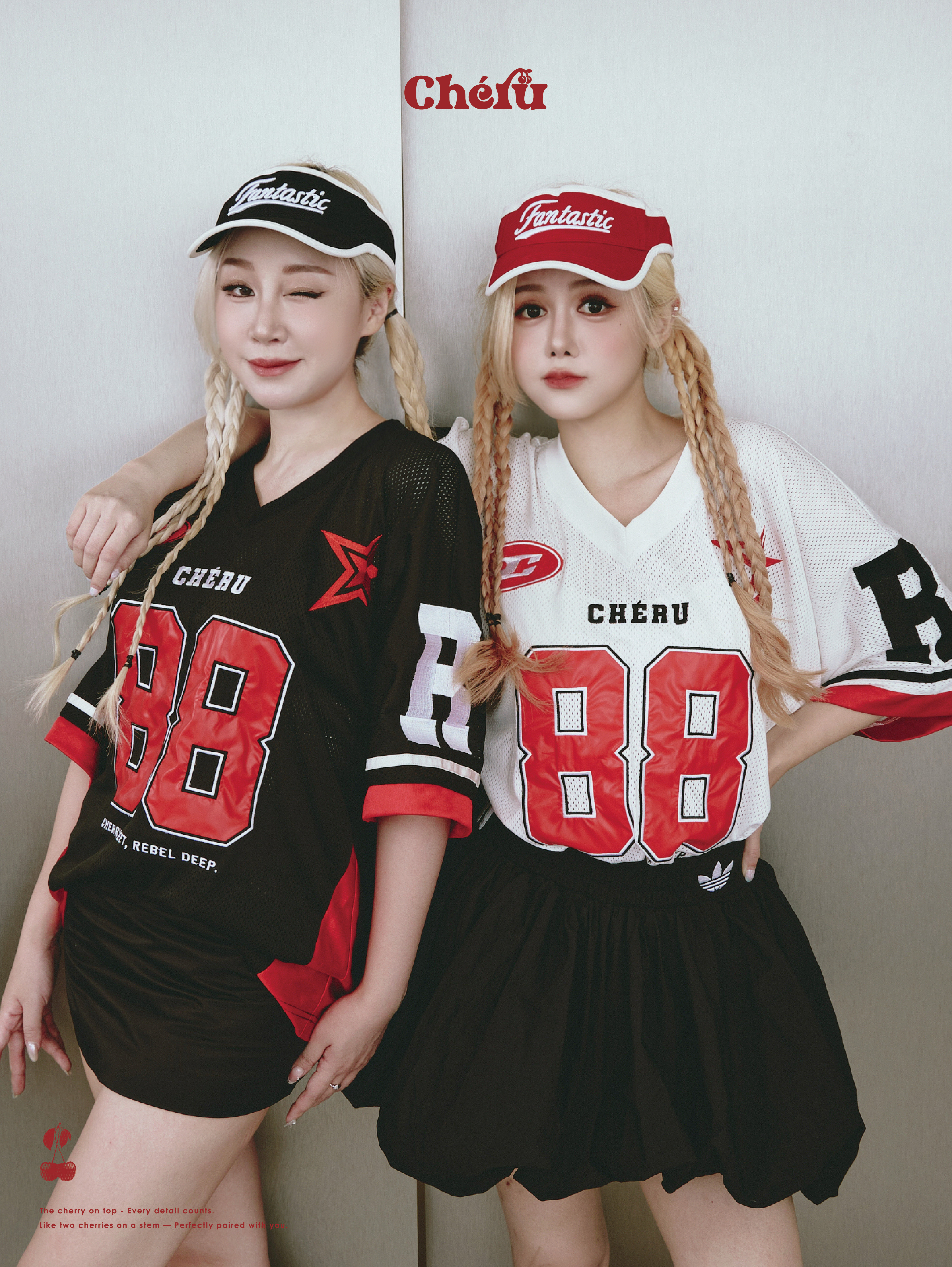 櫻桃 黑色 電繡冰球衣