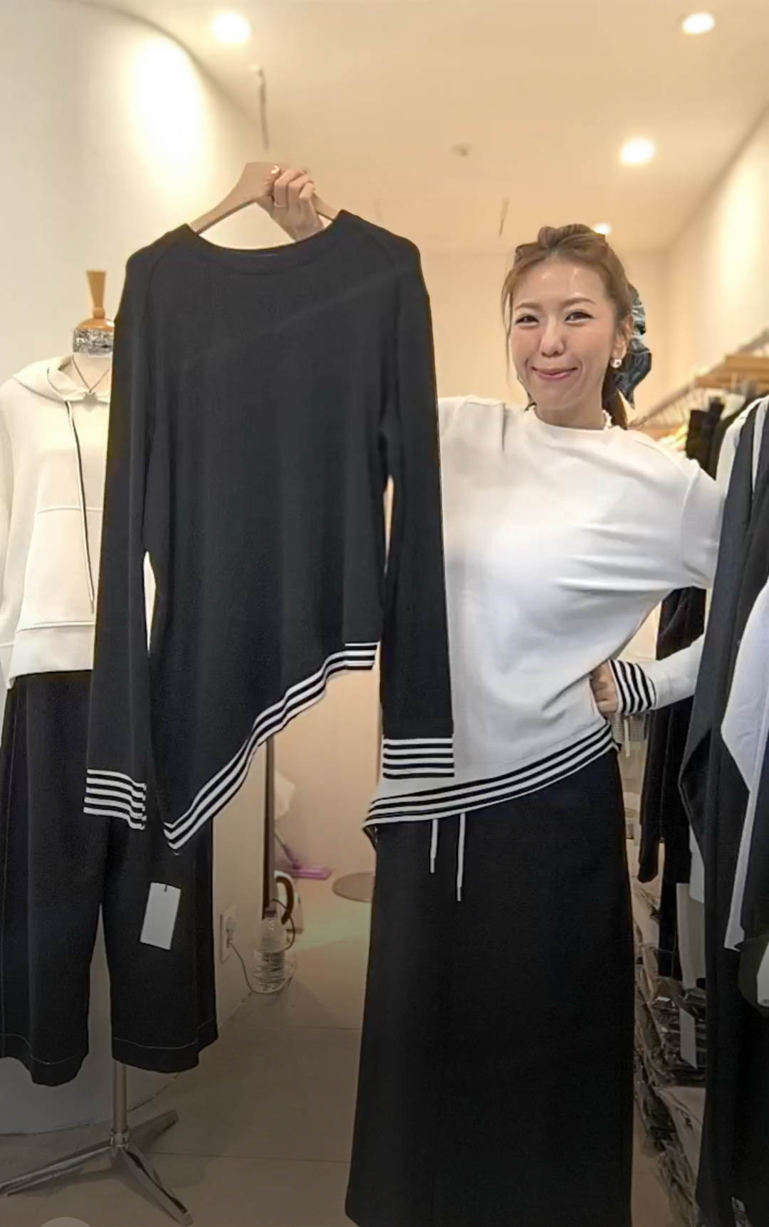 🥰K1188  ▶️拼接條紋上衣 👉B:112cm L:59/80cm