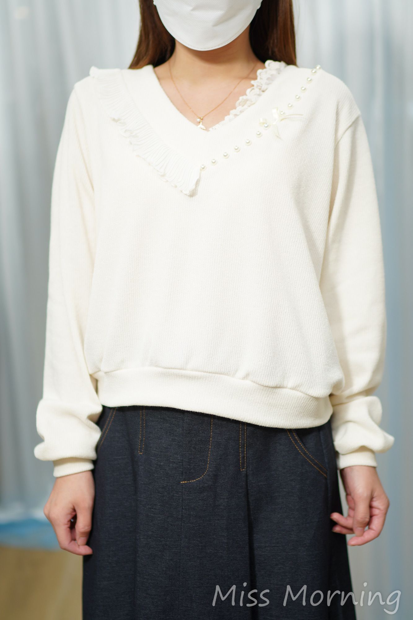 高質秀氣V領款上衣(14841)