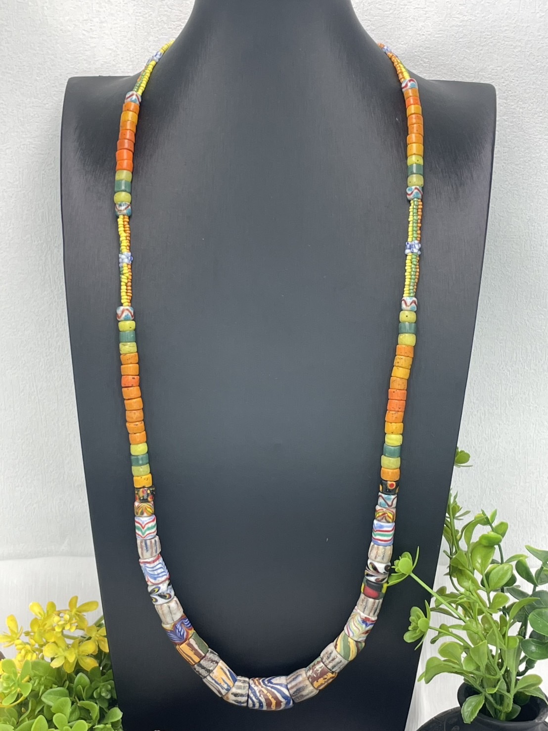 M-No.70傳統花珠單串長鍊80cm