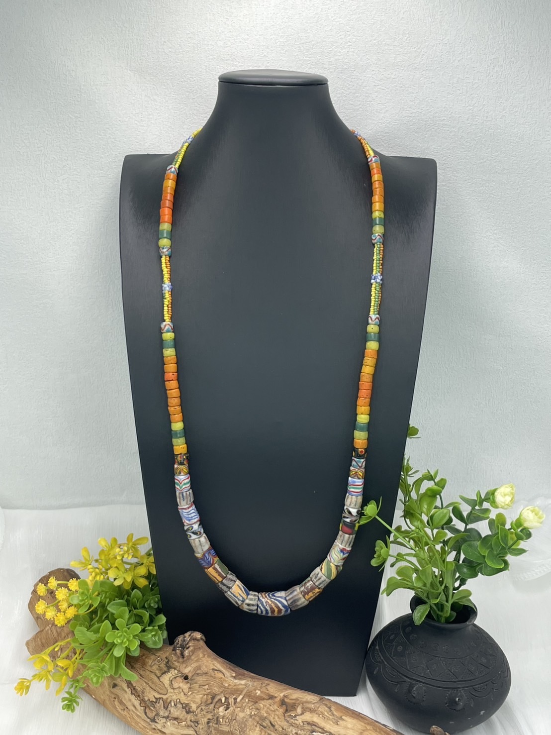 M-No.70傳統花珠單串長鍊80cm