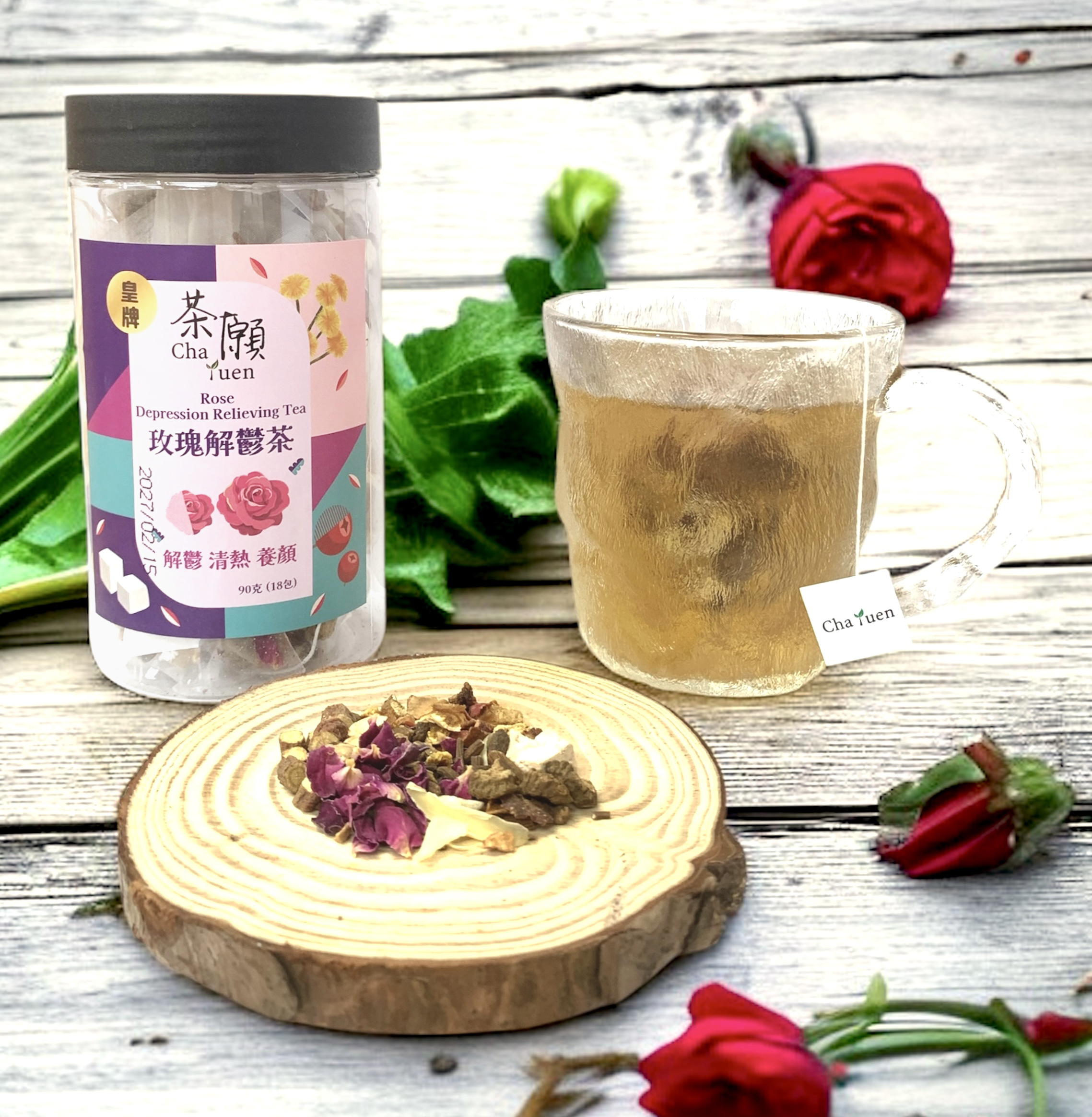 Cha Yuen - Rose Depression Relieving Tea (18 packs)