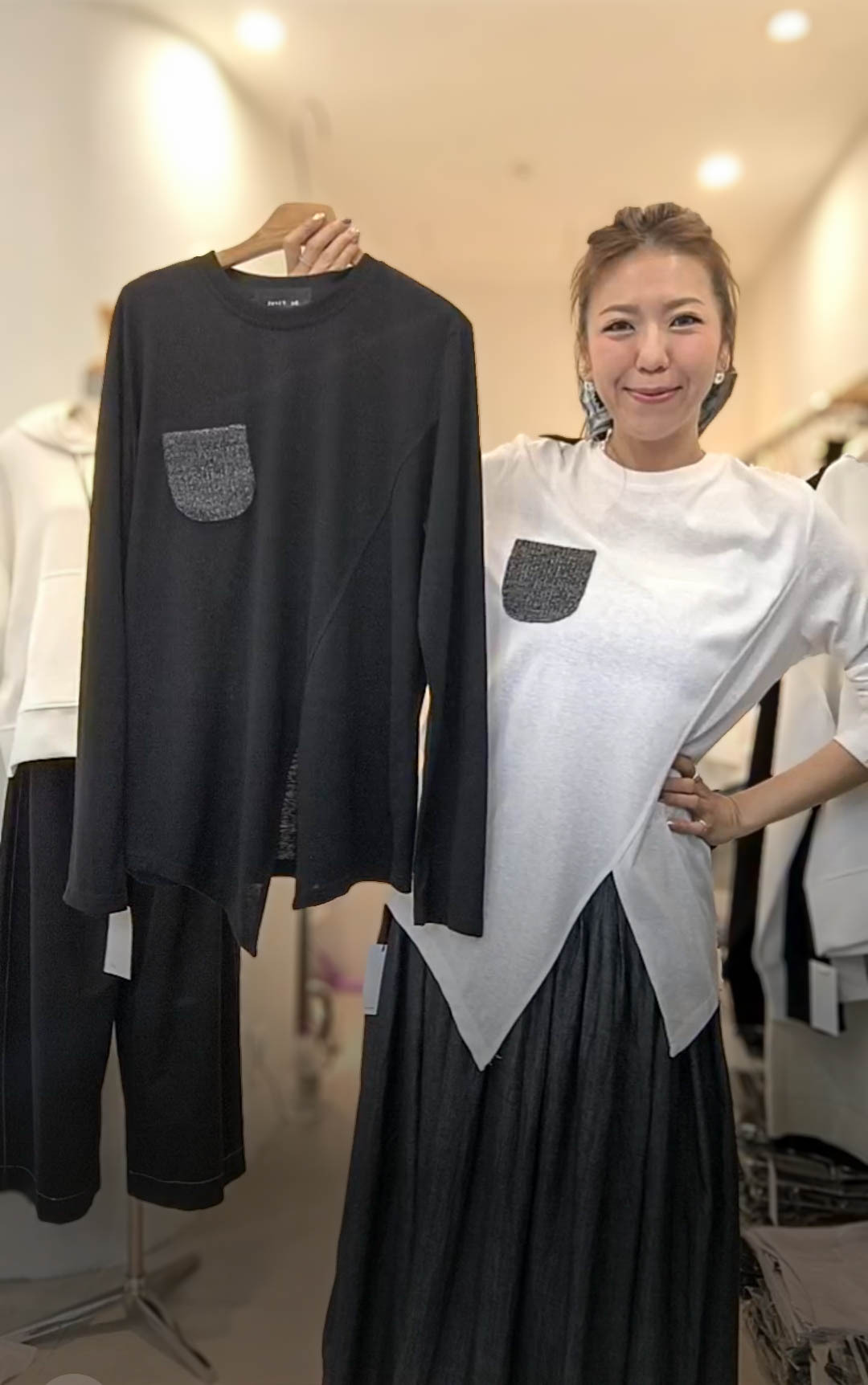 🥰K1199  ▶️口袋+開衩長袖上衣 👉B:110cm L:68/73cm